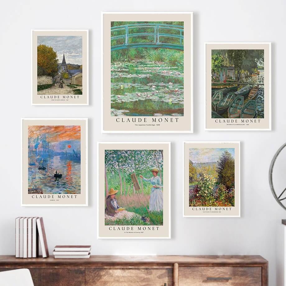 Monet Impressionist Art Canvas Posters - High Quality Wall Decor for Living Room, Bedroom & Office | Perfect Gift for Art Lovers