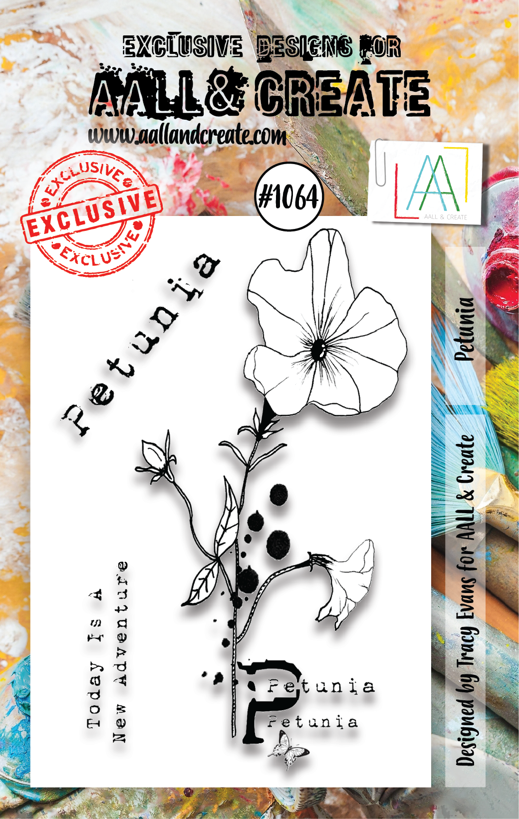 AALL and Create A7 Stamp Set 1064 Petunia - Floral Stamps for Card Making, Scrapbooking & DIY Crafts - Perfect for Greeting Cards, Journals, and Paper Projects