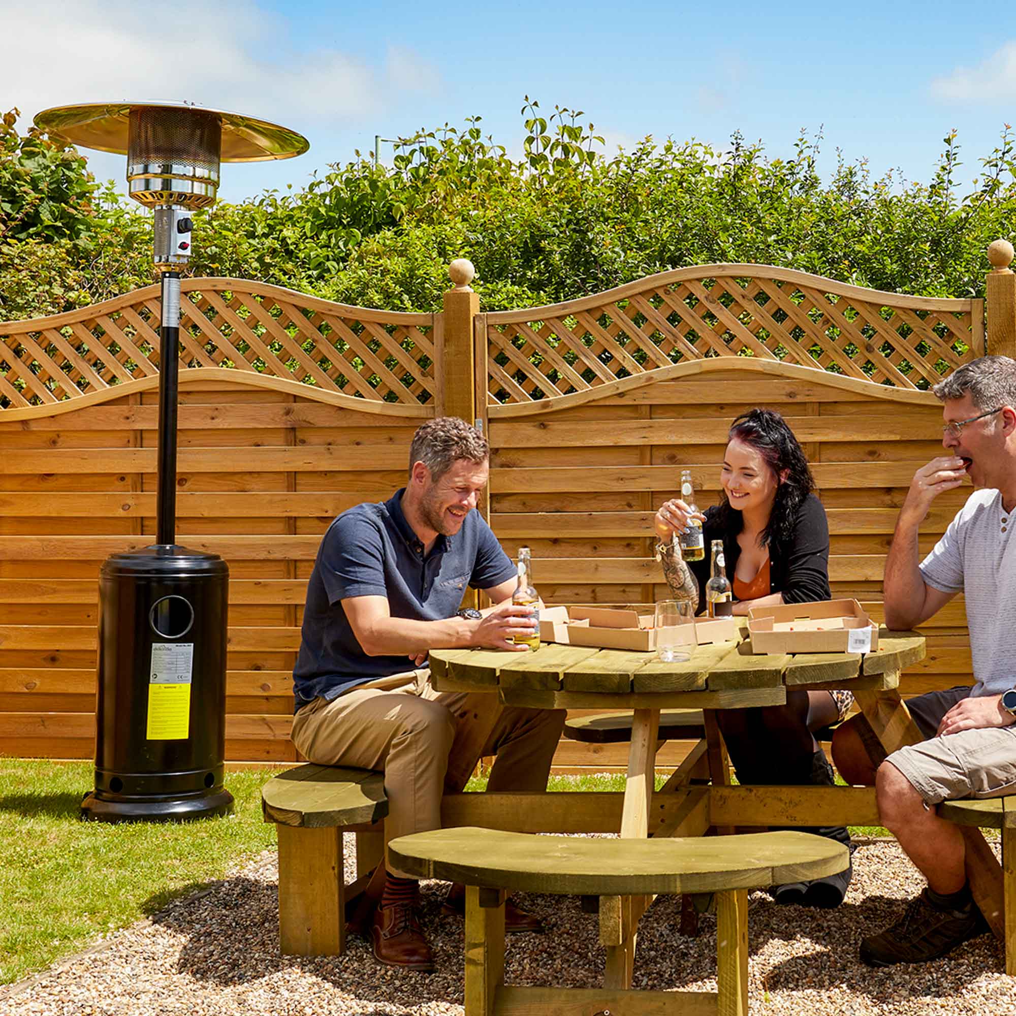 13kW Outdoor Gas Patio Heater for Garden, Deck & Backyard - Black DG1 | Perfect for Cold Evenings, Outdoor Dining & Entertaining Guests