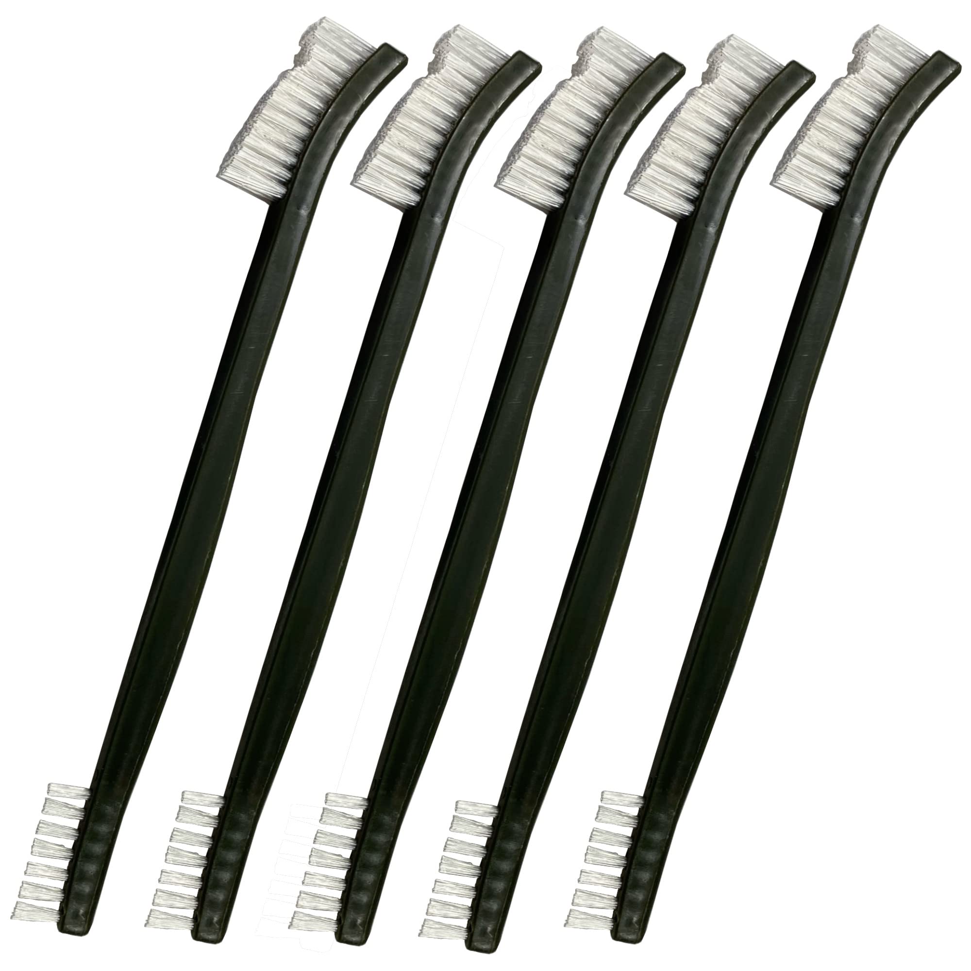 MaximalPower 7-Inch Double-Ended Gun Cleaning Brushes - 10 Pack Nylon All-Purpose Cleaning Brushes with Ergonomic Plastic Handle for Firearms, Tools & Household Cleaning