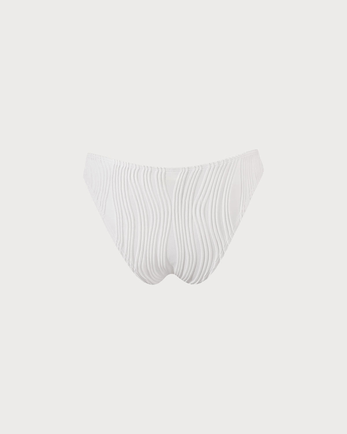 Stylish White Water Ripple Bikini Bottom - High Waisted Swimwear for Women - Perfect for Beach, Pool & Summer Vacations