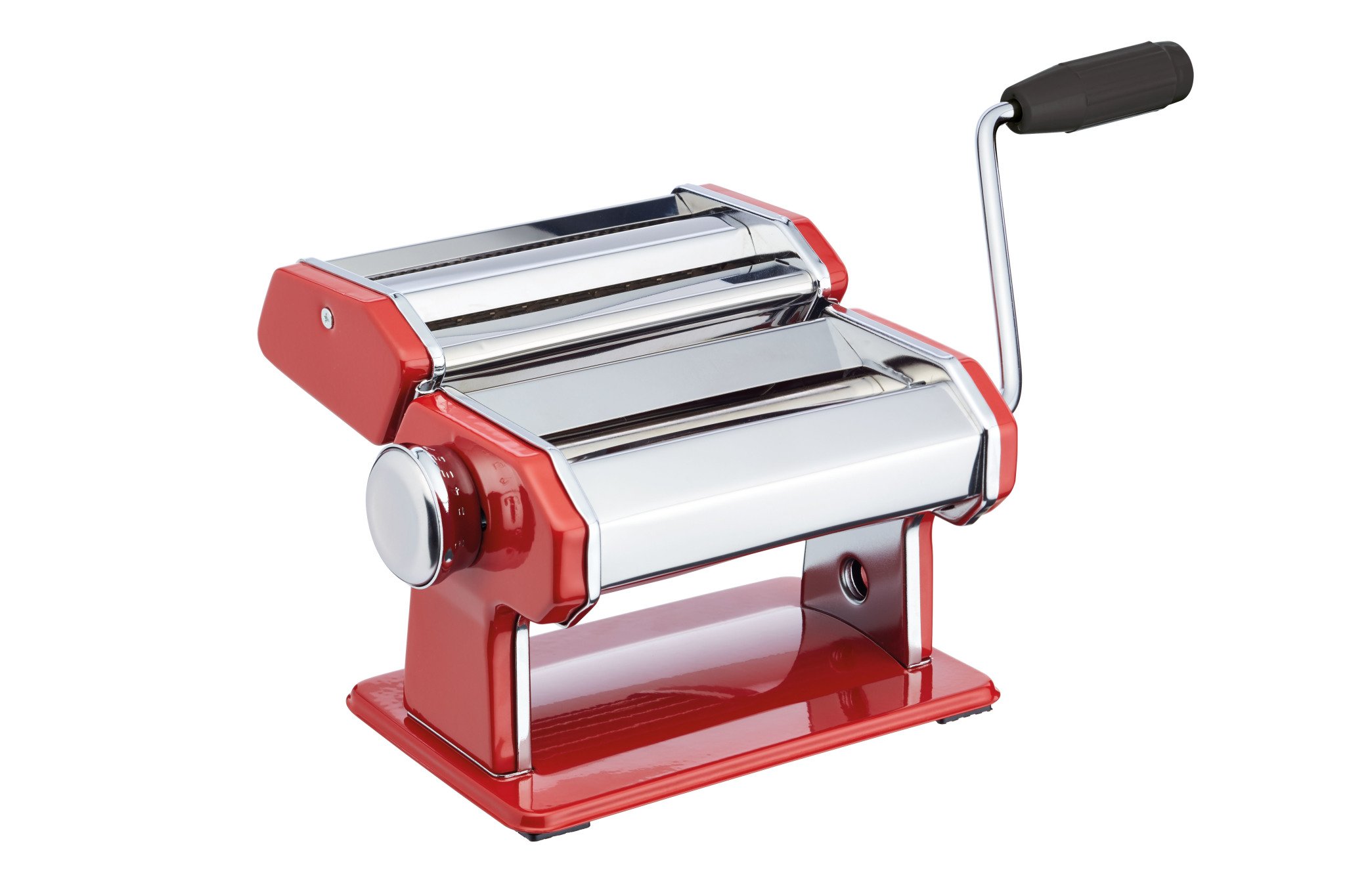 Premium Stainless Steel Pasta Maker Machine - Kitchen Craft World of Flavours - Red | Handmade Pasta, Ravioli & Noodles | Perfect for Italian Cooking, Home Chefs & Gourmet Kitchens