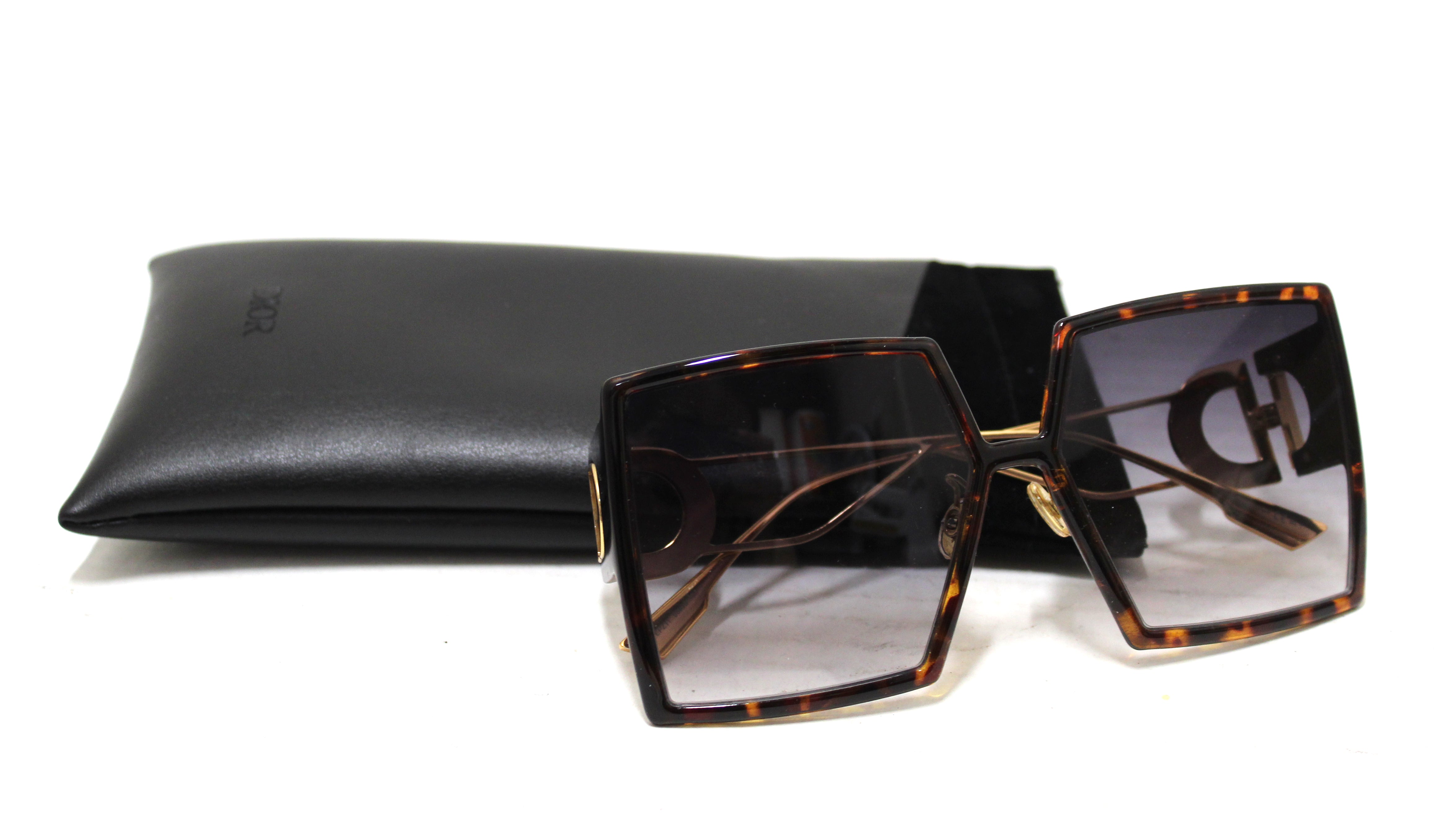 Authentic Dior EPZ11 Tortoise Shell Square Sunglasses for Women - UV Protection Luxury Fashion Sunglasses for Outdoor, Beach & Driving