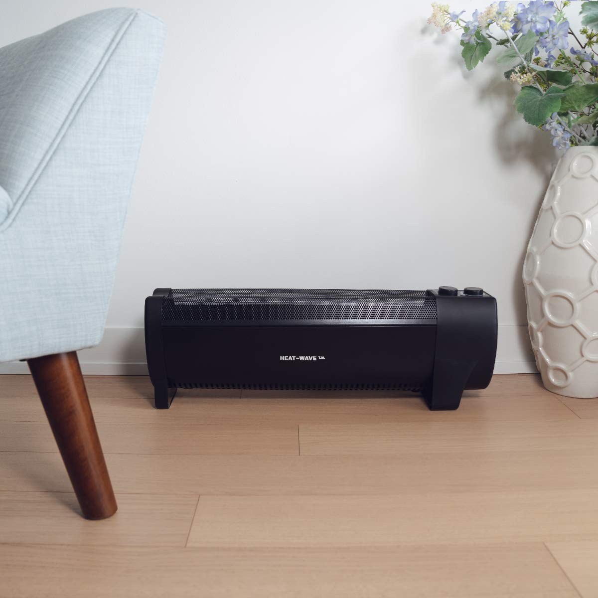 1000W Electric Baseboard Heater with Convection Technology - Black Wall Mounted Space Heater for Bedroom, Living Room & Office | Energy Efficient Heating Solution