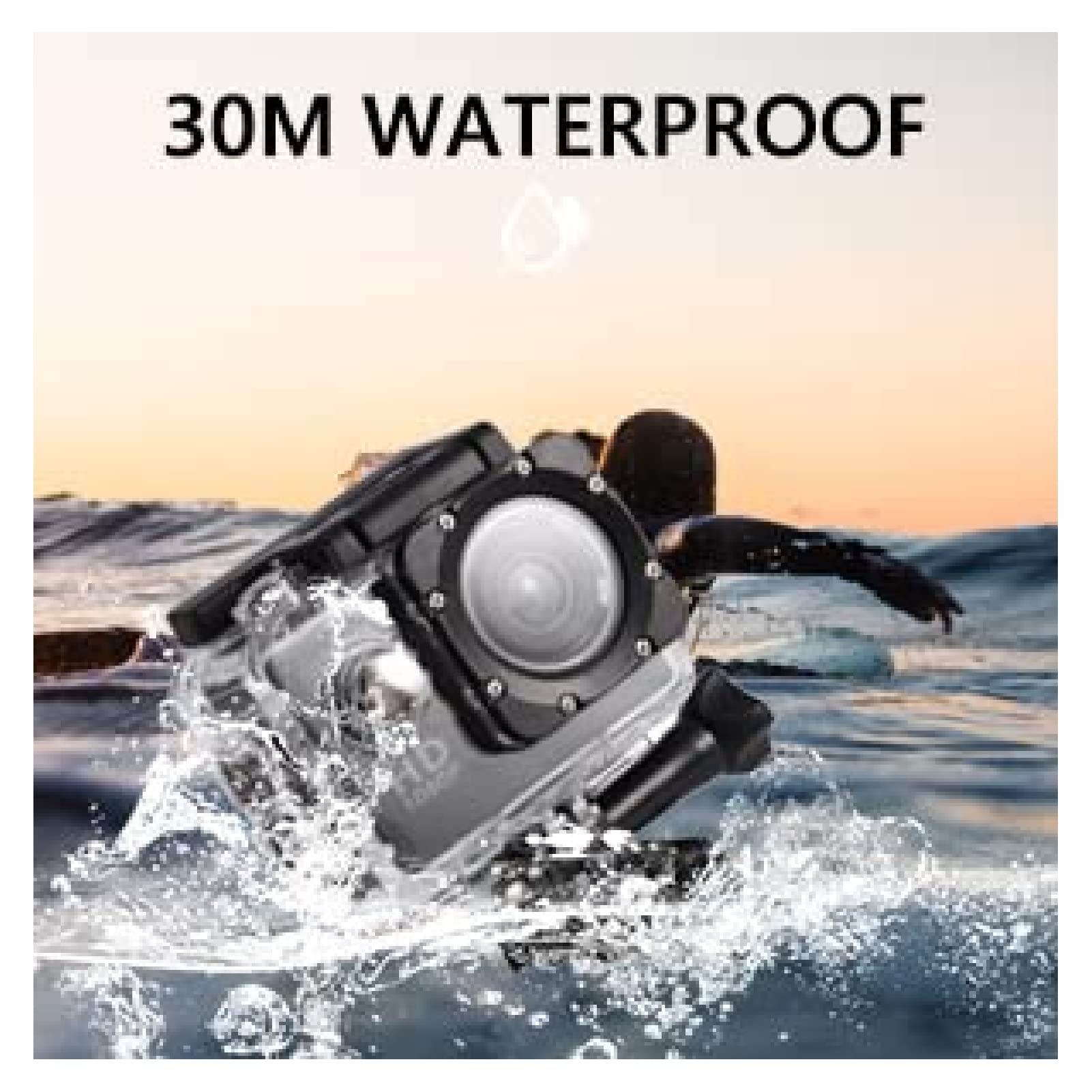 4K Ultra HD Waterproof Action Camera - 30m Underwater, 90° Wide Angle, Helmet Mount - Perfect for Cycling, Diving, Surfing & Outdoor Sports (Black) - Capture Adventure Moments in Stunning Detail