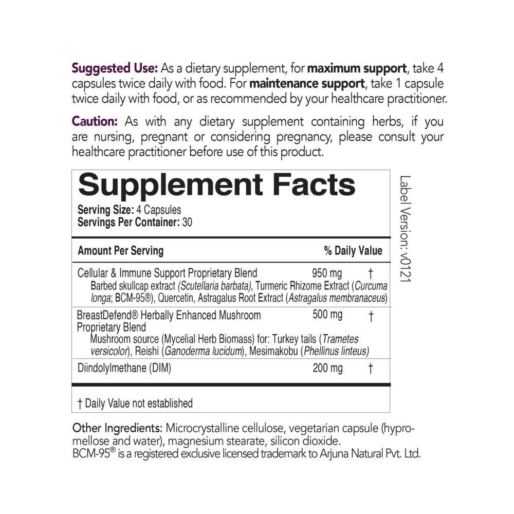 EcoNugenics BreastDefend® - 120 Capsules for Breast Health Support | Natural Supplement for Women's Wellness | Daily Use for Hormonal Balance & Cellular Protection
