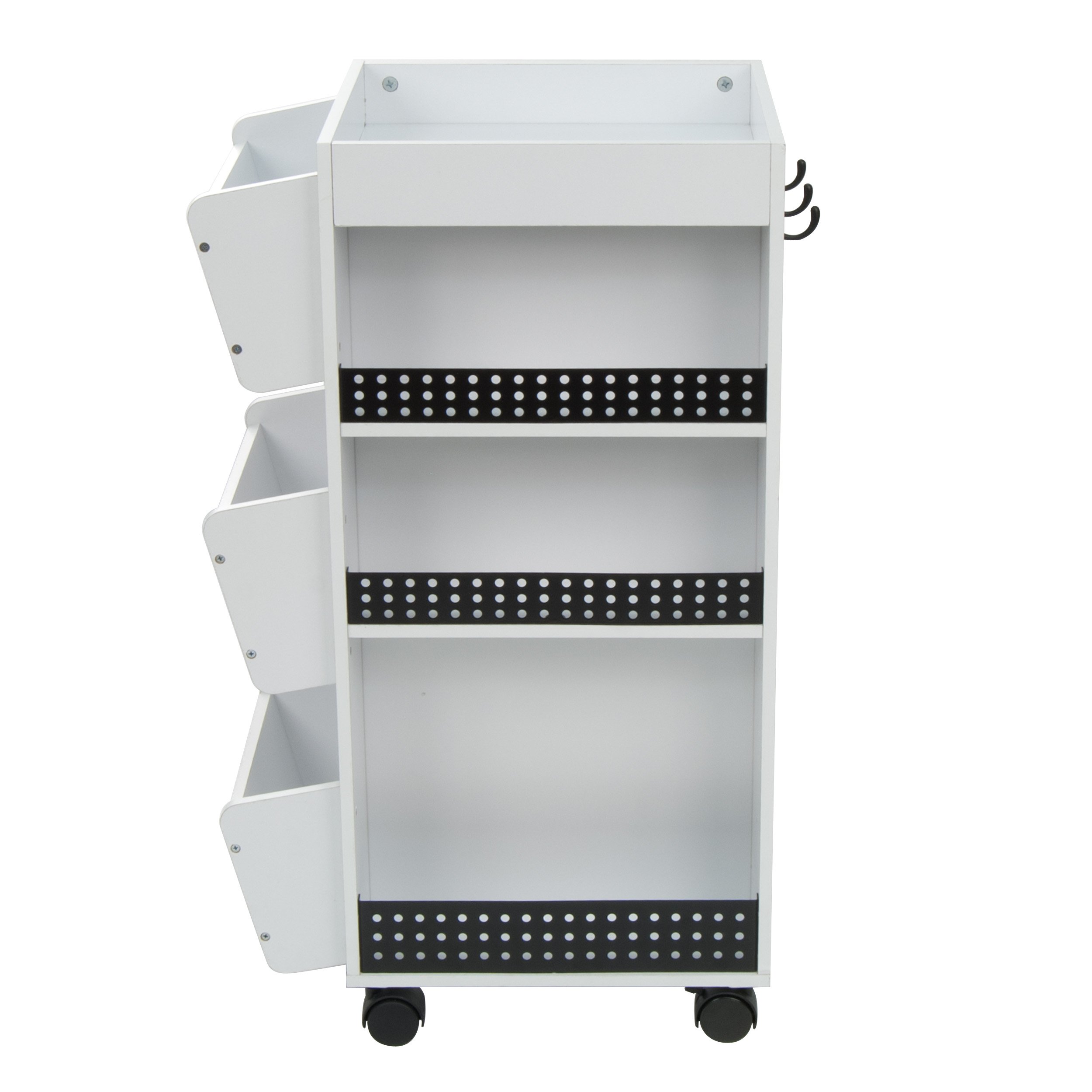 Studio Designs Swivel Organizer - White | 360° Rotating Desktop Storage for Office Supplies, Makeup, or Craft Tools | Perfect for Home Office, Beauty Vanity & Workspace Organization