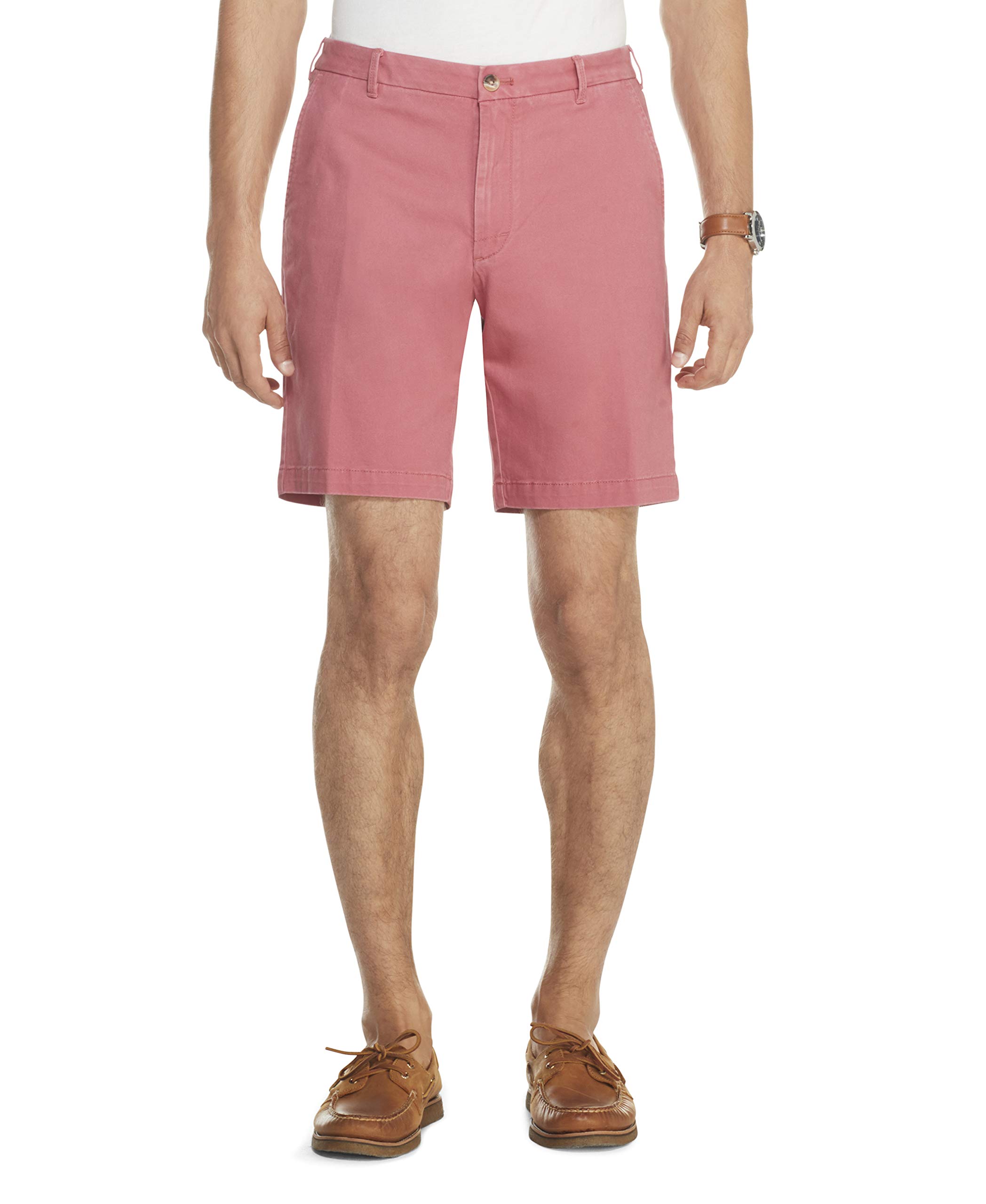 IZOD Men's Comfort Stretch Flat Front Casual Shorts with Pockets - Perfect for Summer, Golf, Beach & Outdoor Activities