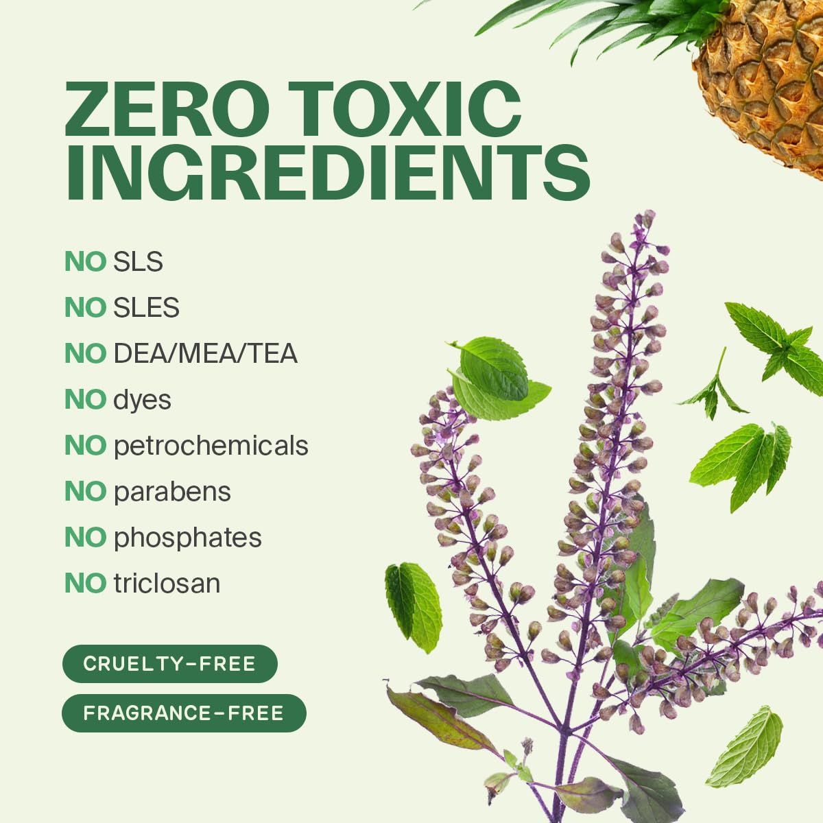 Fuwa3e Pineapple Enzyme All-Purpose Cleaner Spray - 16.9oz 3 Pack | Natural, Non-Toxic, 99% Plant-Based | Serene Holy Basil & Peppermint Scent | Made from Recycled Pineapple Peels | Perfect for Kitchen, Bathroom & Multi-Surface Cleaning