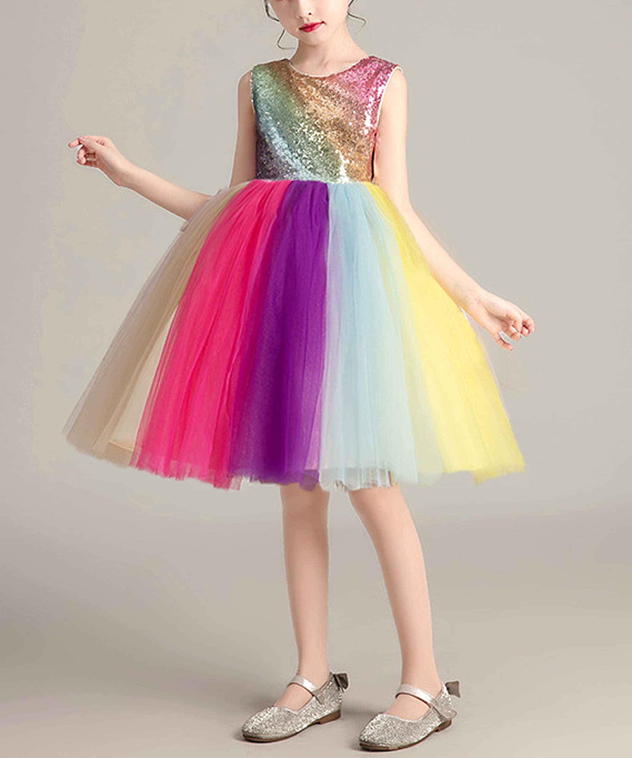 Sparkly Sequins Party Dress for Toddler & Little/Big Girls - Perfect for Birthday Celebrations, Dance Performances & Special Occasions