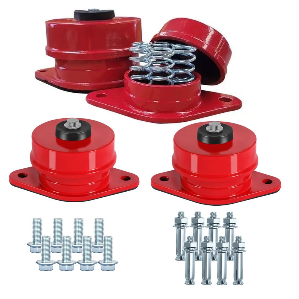 Heavy Duty Spring Vibration Isolator - 4 Pack Floor Mount Vibration Dampeners for Industrial Machinery | Machine Mounting, HVAC Systems & Equipment Noise Reduction
