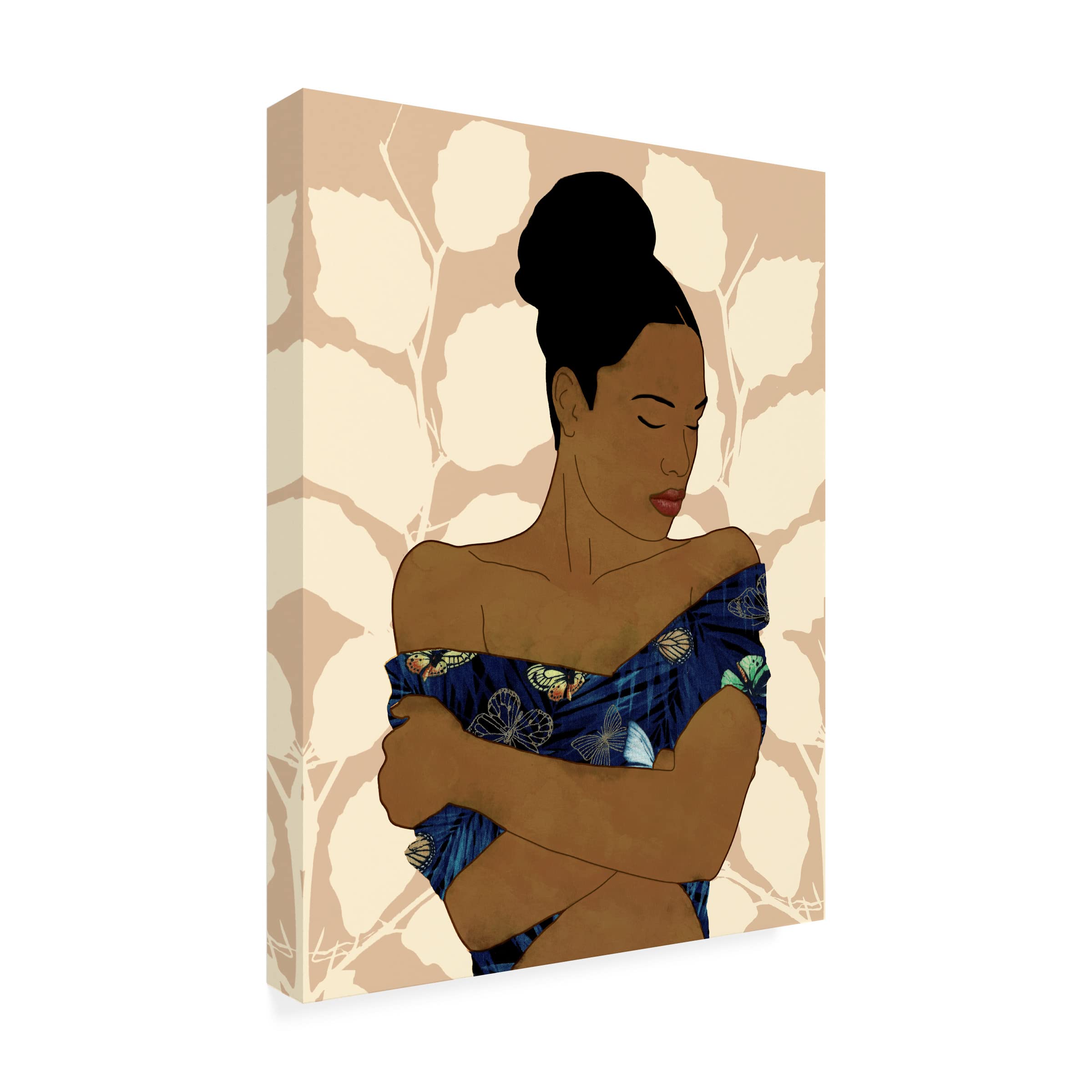 Trademark Fine Art 'Ethnic Beauty II' Canvas Wall Art by Alonzo Saunders - Stunning African American Portrait Painting for Living Room, Bedroom & Office Decor