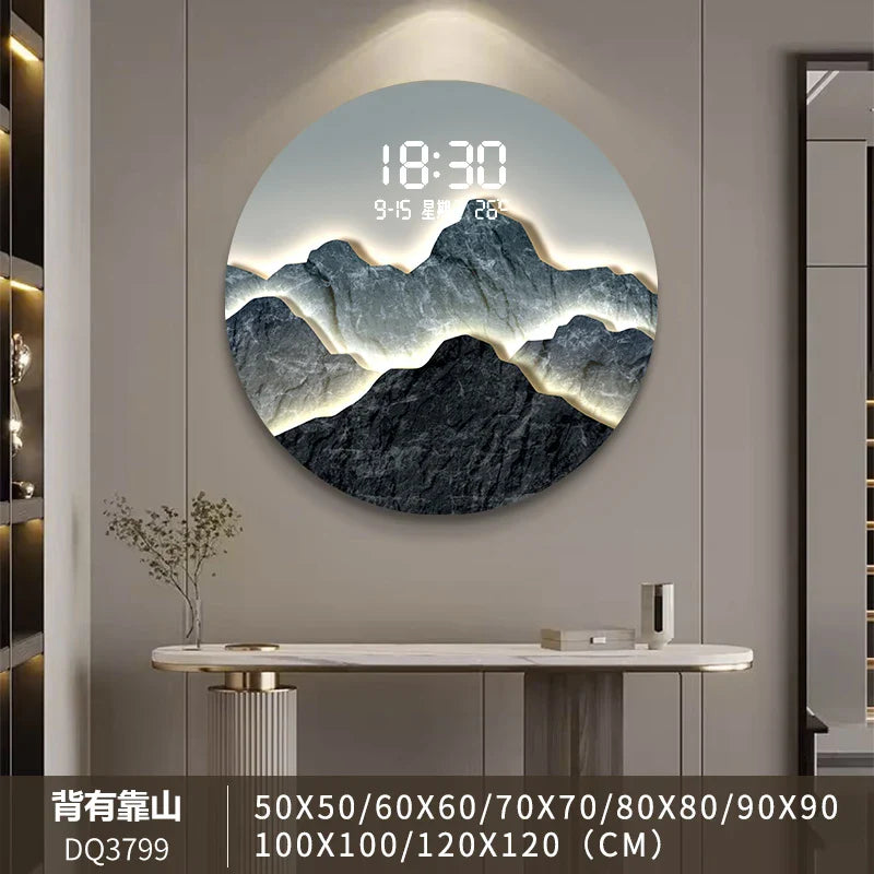 Nordic Wall Clock - Modern Minimalist Wooden Round Wall Clock for Living Room, Bedroom, Office - Silent Non-Ticking Quartz Movement - Perfect Home Decor Gift (12 inch)