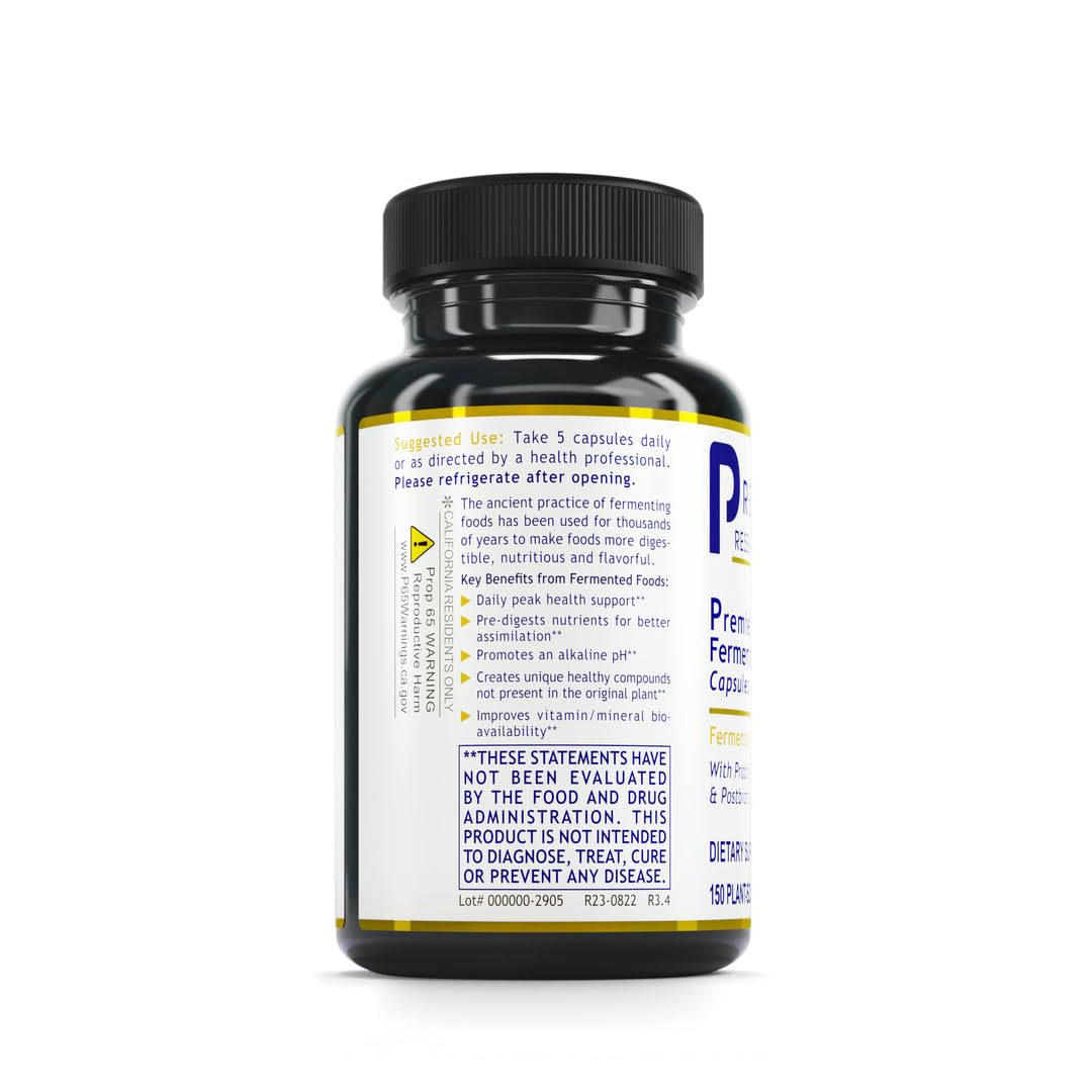 Premier Research Labs Probiotic Fermented Greens - Organic Superfood Supplement with Probiotics, Spinach & Chlorella - 150 Powder Capsules for Daily Detox & Gut Health | Boost Energy & Immunity for Active Lifestyles