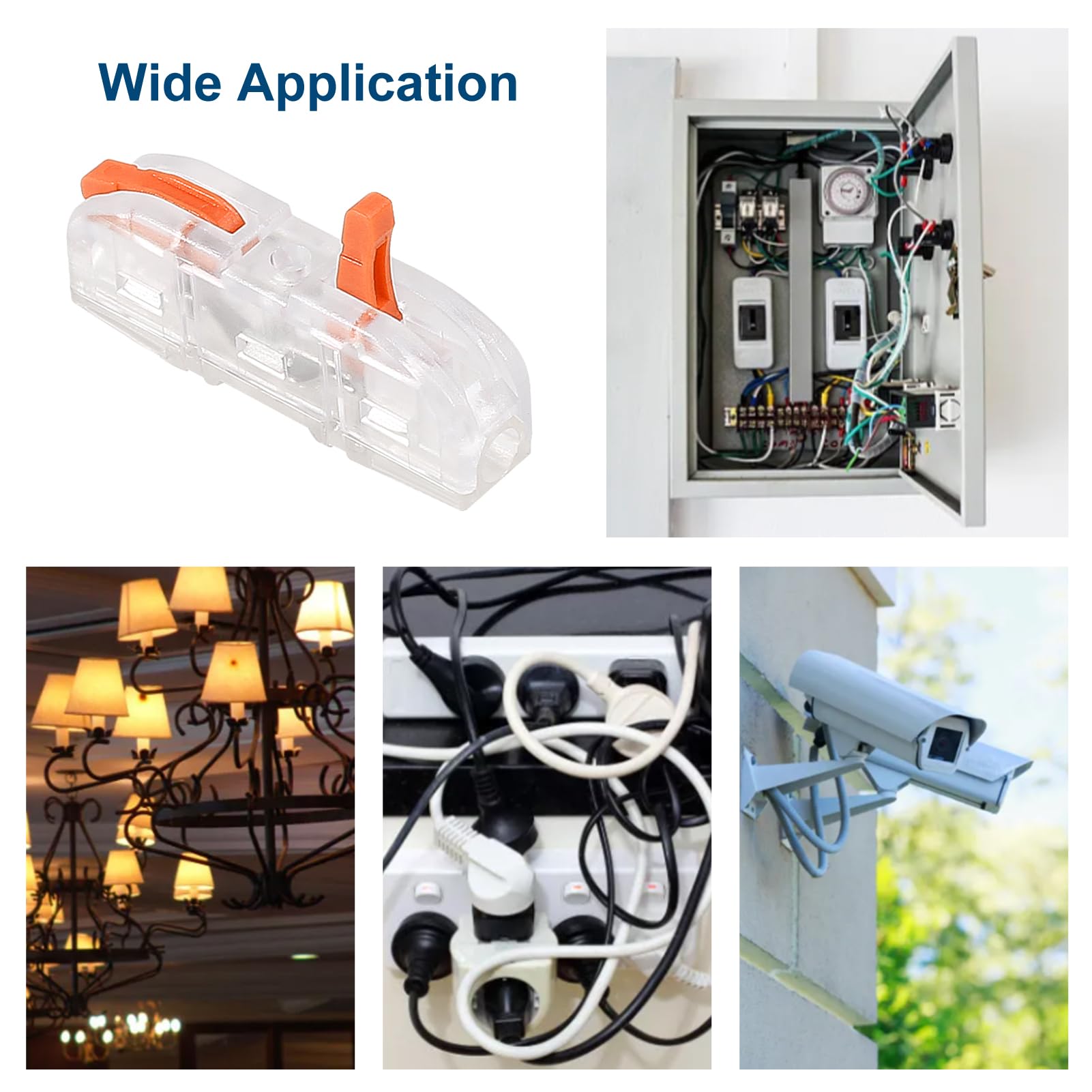 20pcs Orange Lever Wire Connectors - Compact 1 to 1 Inline Electrical Connectors for 28-12 AWG Wires | DIY Home Wiring, Electrical Repairs & Automotive Applications