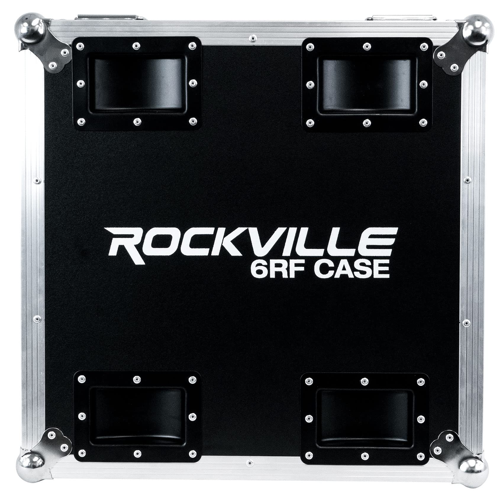 Rockville 8-Slot Battery PAR 6RF Lights Charging Road Case - Durable Travel Storage & Charging Solution for Stage Lighting, DJ Equipment, and Event Productions