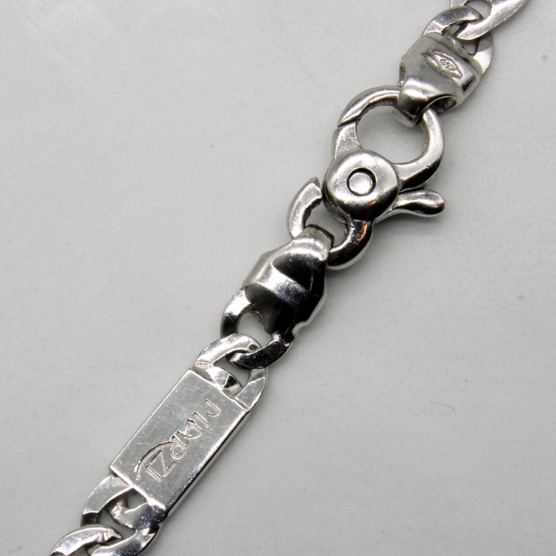 10K White Gold Modified Curb Chain Necklace - 22 Inch Classic Unisex Jewelry for Everyday Wear, Gifts & Special Occasions