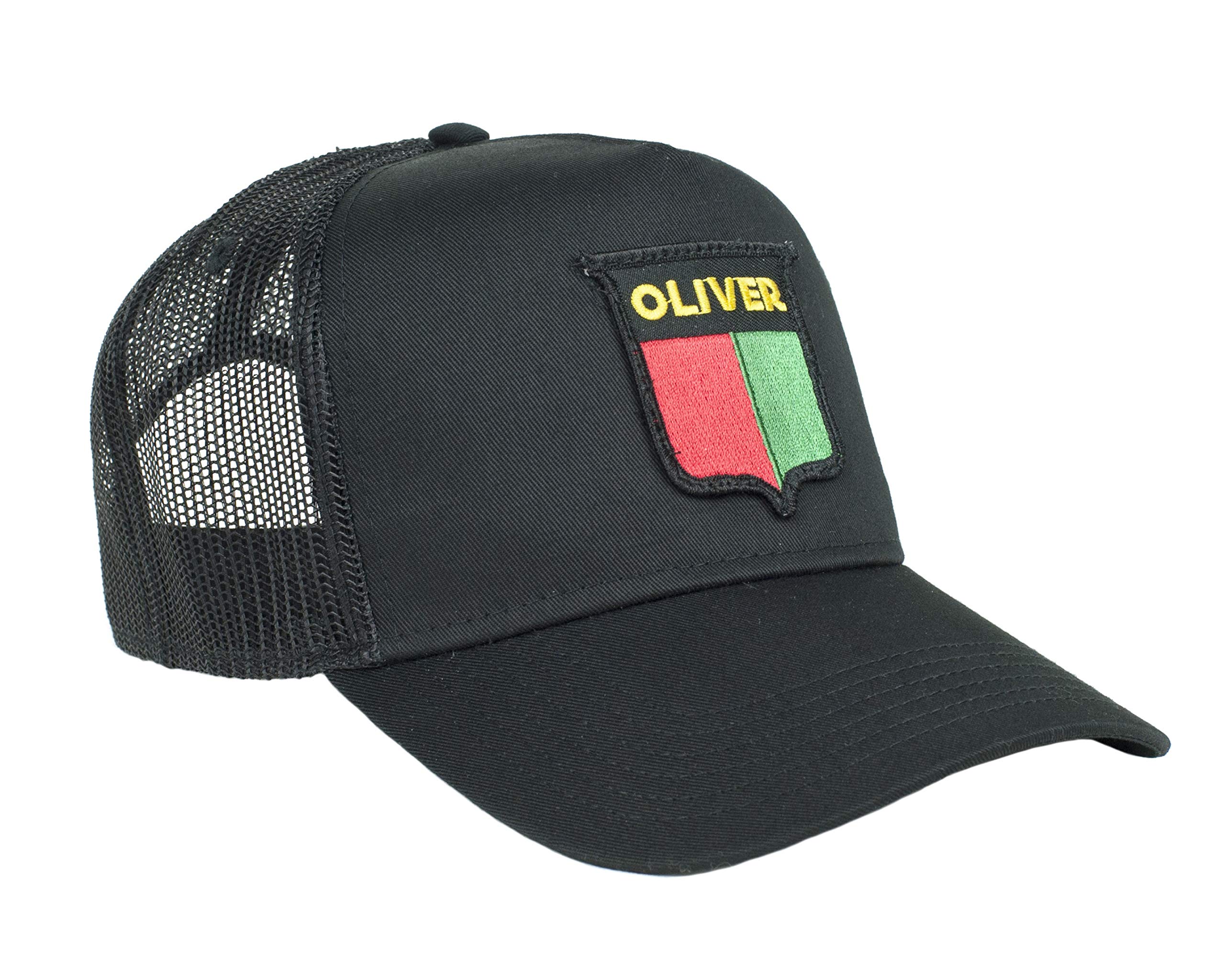 Vintage Oliver Trucker Hat - Black Mesh Trucker Cap for Men & Women | Adjustable Snapback, Breathable Mesh Back, Classic Dad Hat for Outdoor, Sports & Casual Wear