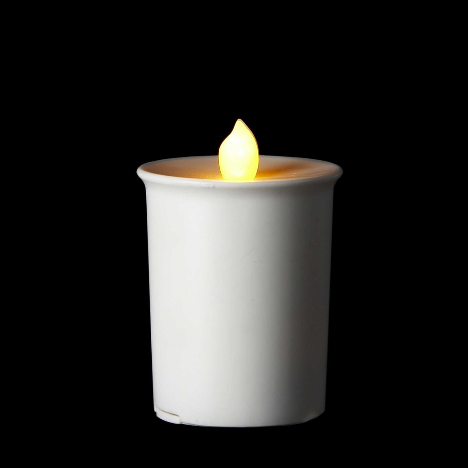 KSA Club Pack of 48 White LED Flameless Flickering Votive Candles - 2 Inch Battery Operated Candles for Wedding, Party, Home Decor & Romantic Ambiance