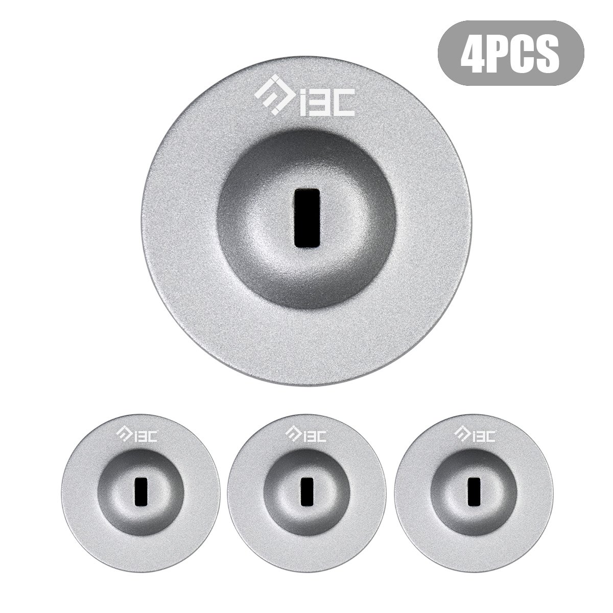 Universal I3C Anchor Plate with Strong Security Adhesive - Compatible with Laptop Lock, Cable Lock, Smartphone, MacBook & Tablet (4-Pack, Silver) - Perfect for Office, School, Library & Public Spaces