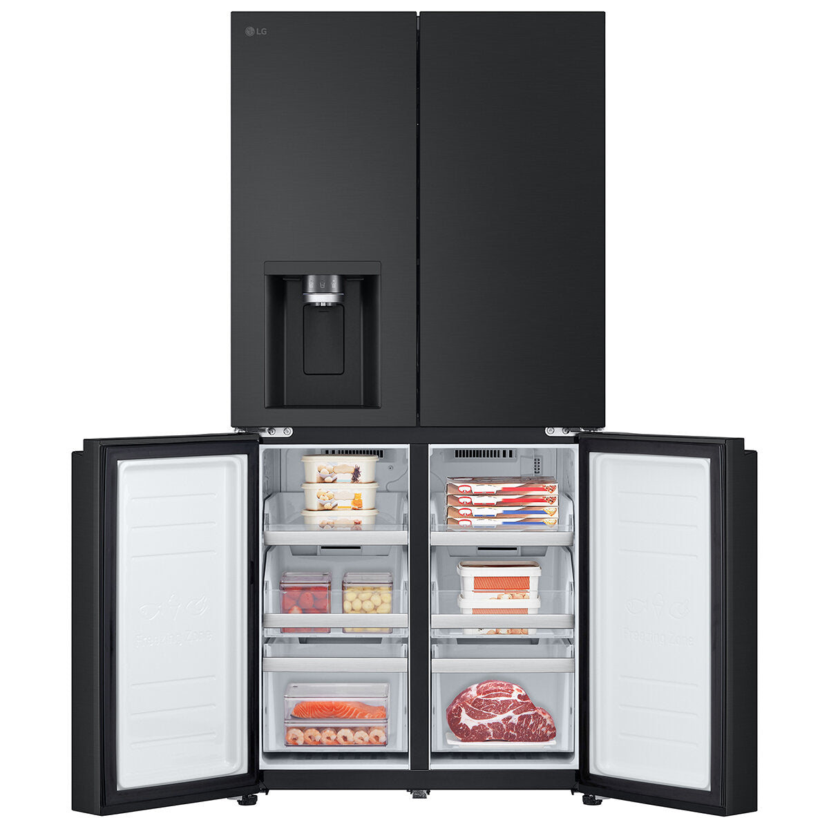LG 508L French Door Refrigerator with Slim In-Door Ice & Water Dispenser - Matte Black (GF-L500MBL) - Perfect for Modern Kitchens & Open-Concept Homes