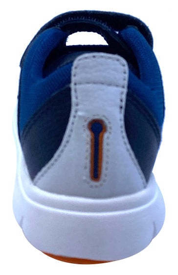 Geox Respira Boys' Hook and Loop Sneakers - Breathable Navy/Orange Athletic Shoes for Kids | Perfect for School, Play & Everyday Wear
