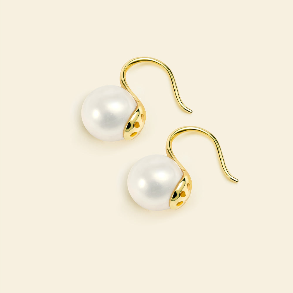 Elegant Freshwater Pearl Drop Earrings for Women - Classic Dangle Earrings for Wedding, Party & Everyday Wear