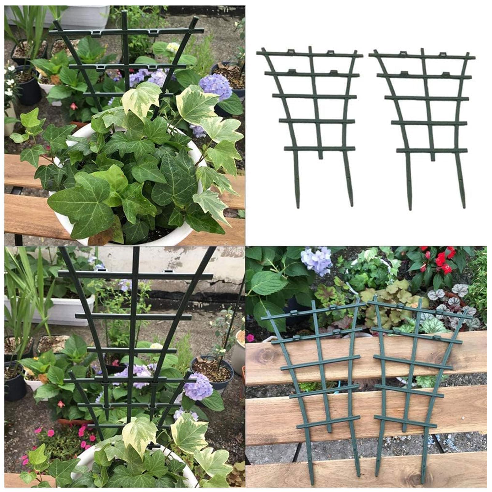 6 Pack Garden Plant Support Stakes, Plastic Trellis for Climbing Plants, Tomato Vine Support for Pots & Outdoor Use - Perfect for Tomatoes, Cucumbers, Peas & Flowering Vines in Gardens, Balconies & Patios