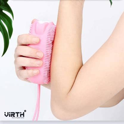 Virth® Silicone Body Brush - Soft Exfoliating Shower Brush for Kids & Adults - Gentle Back Scrubber Alternative - Perfect for Bubble Bath & Spa Days (Great for Sensitive Skin & Deep Cleansing)