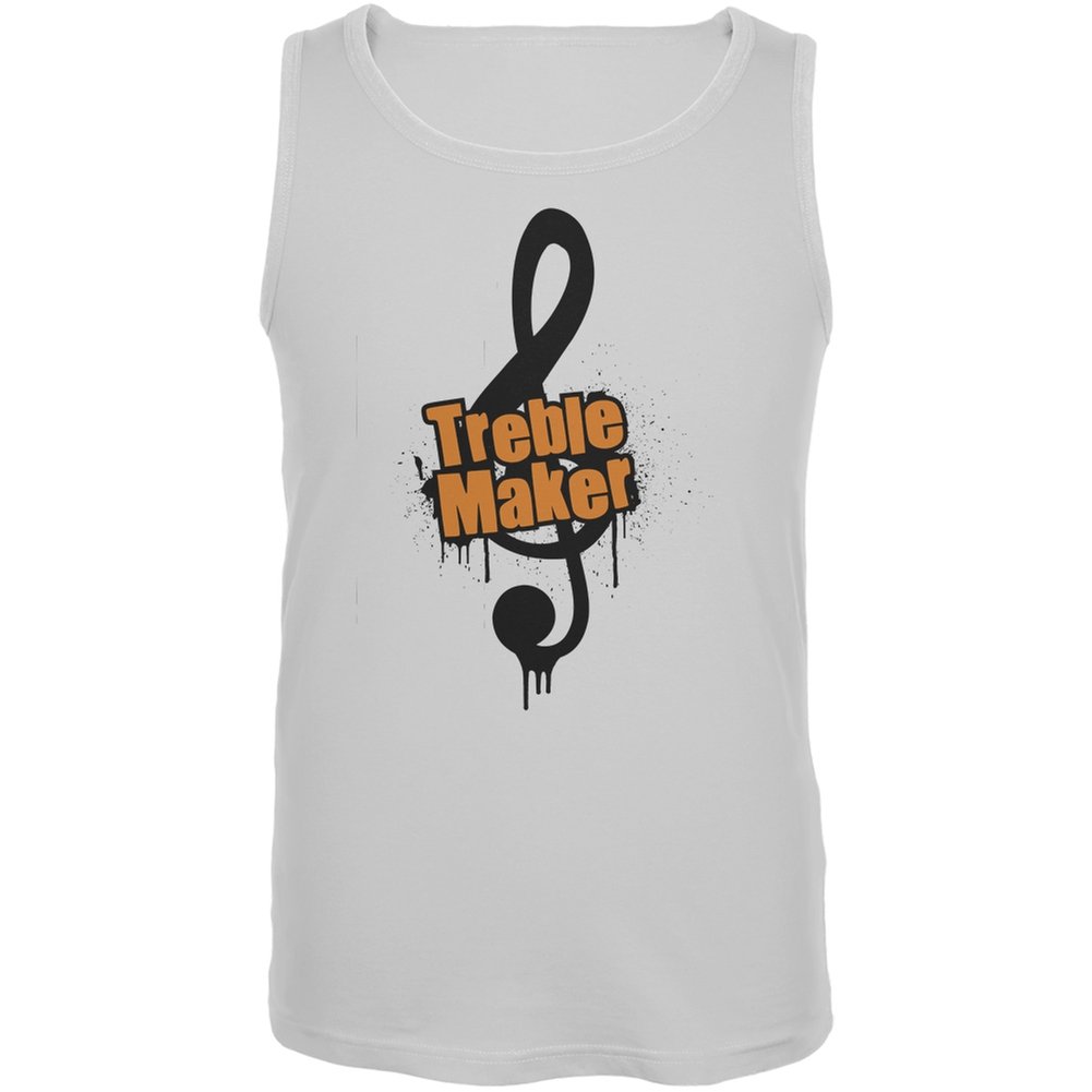 Old Glory Treble Maker White Adult Tank Top - X-Large | Patriotic Graphic Tee for Men | Perfect for 4th of July, Concerts & Summer Outings