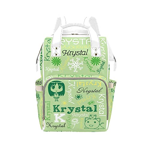 Custom Patchwork Floral Cat Print Diaper Backpack - Waterproof Baby Bag for Moms, Nursing & Travel | Personalized Name Option, Green Tote for Women & Girls | Perfect for Daycare, Outings & Baby Showers
