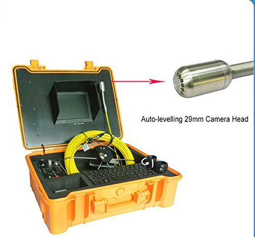 GOWE 100ft/30m Waterproof Self-Leveling Sewer Pipe Inspection Camera with 1/4