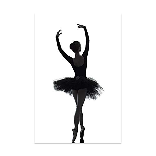 TY-pic2020 Ballet Girl Canvas Painting - Set of 3 Black and White Ballet Dancers Wall Art (11.8x15.75 Inches) for Yoga Room, Girls Bedroom Decor, Women's Home Decor - Perfect for Dance Studios, Nursery Rooms & Gift Ideas