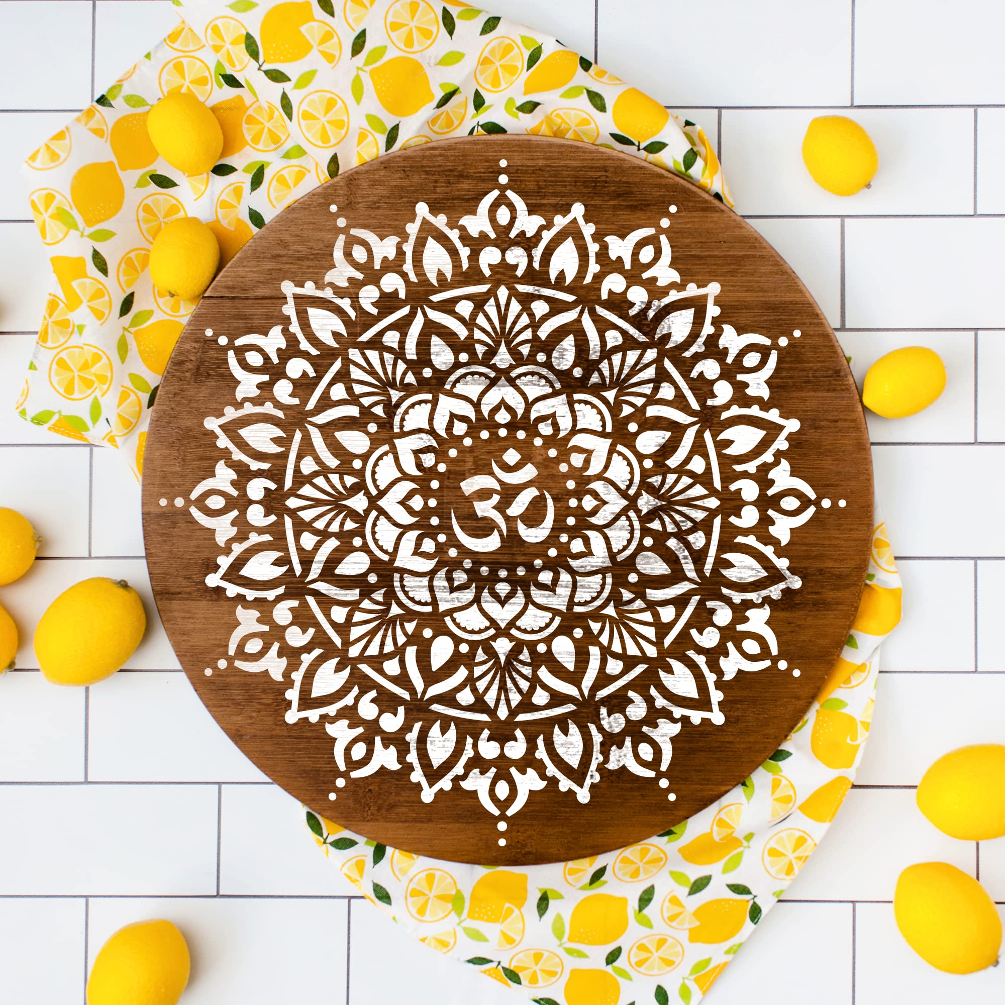 Om Mandala Stencil for Yoga & Home Decor - Reusable Wall Art Template, Spiritual Room Decoration, Perfect Gift for Yoga Lovers - Ideal for Meditation Spaces, Bedrooms & DIY Craft Projects