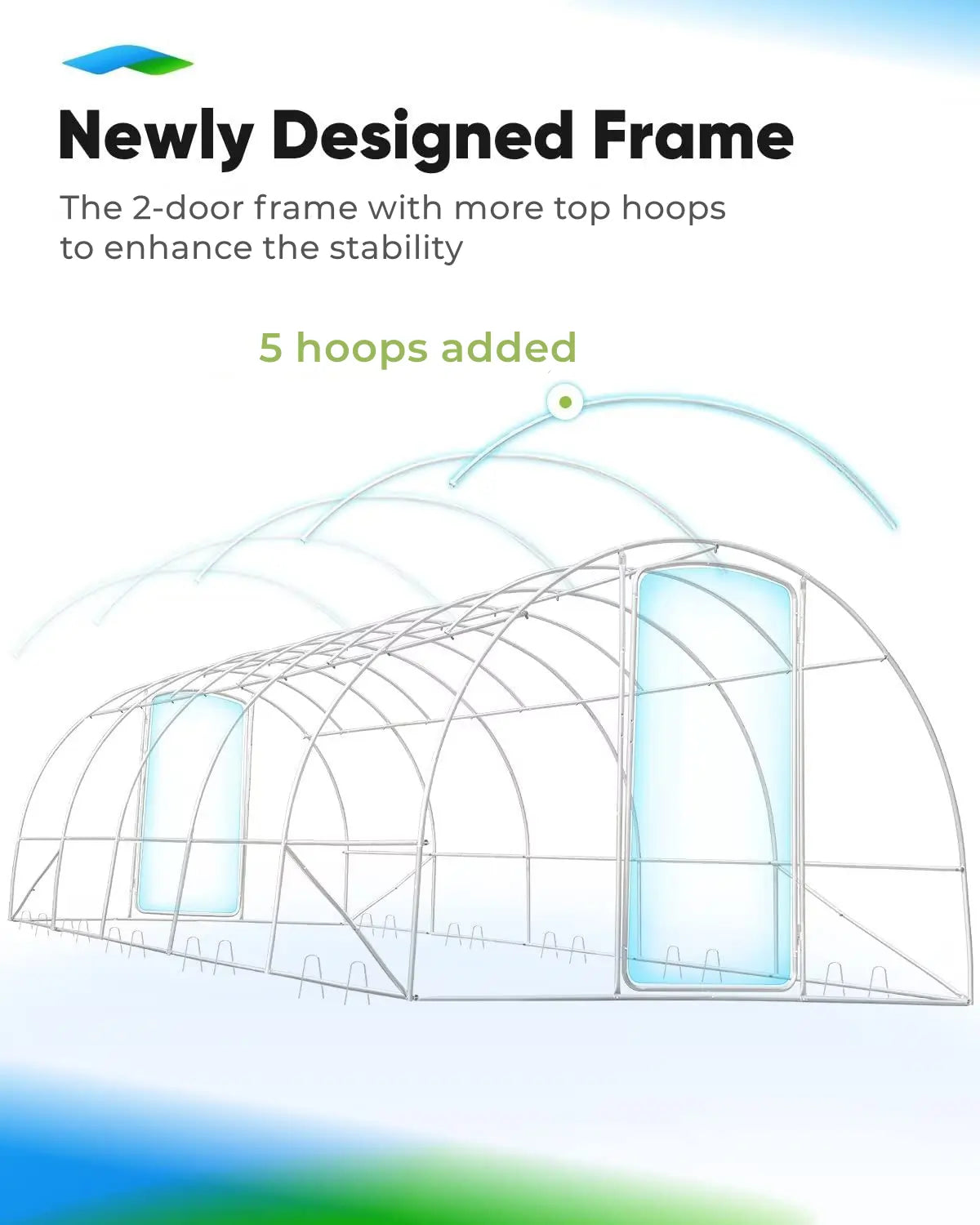 25' x 10' x 6.6' Large Walk-in Greenhouse with Upgraded Frame - Perfect for Backyard Gardening, Plant Growing & Outdoor Storage