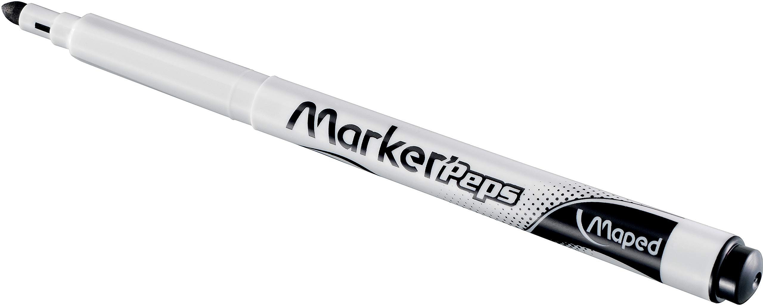 Maped Peps Dry Erase Markers 4-Pack - Black, Blue, Red, Green (741312) - Perfect for Whiteboards, Office Meetings & Classroom Teaching