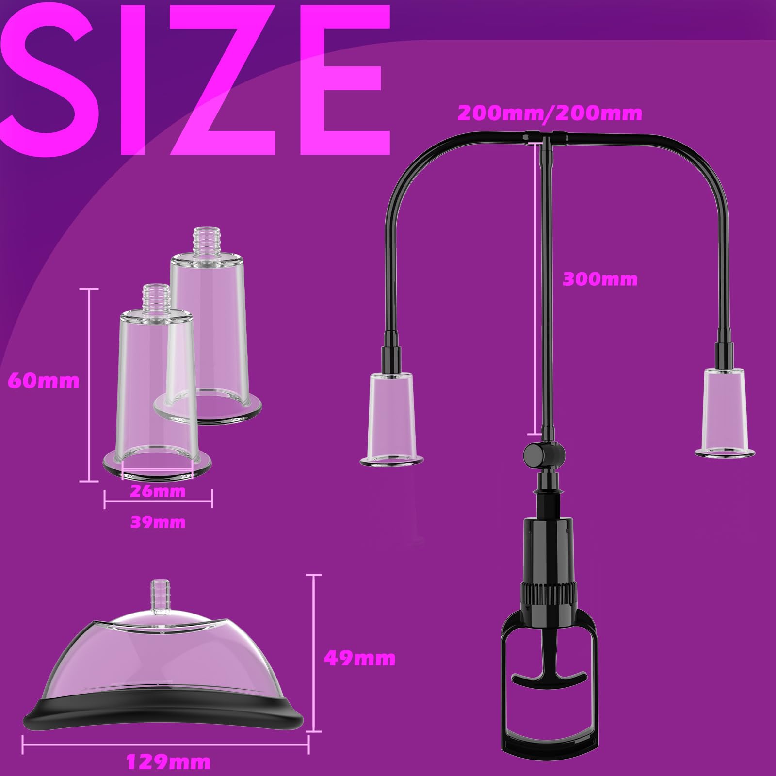 Premium Women's Vacuum Breast & Clitoral Pump Set - 2 Strong Suction Cups for Enhanced Sensation, Adult Sex Toy for Pleasure & Intimacy | Perfect for Couples Play, Solo Exploration & Sensual Massage
