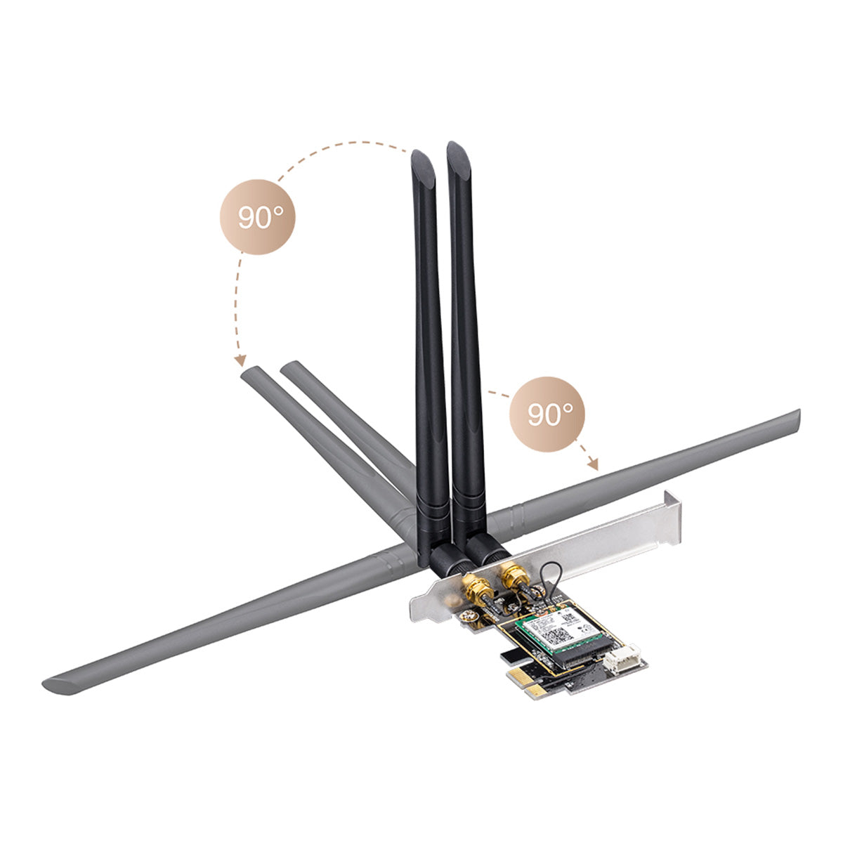 Cudy WE3000 AX5400 Tri-Band WiFi 6 PCIe Adapter with Bluetooth 5.2 - High-Speed Wireless Network Card for Gaming, Streaming & Home Office