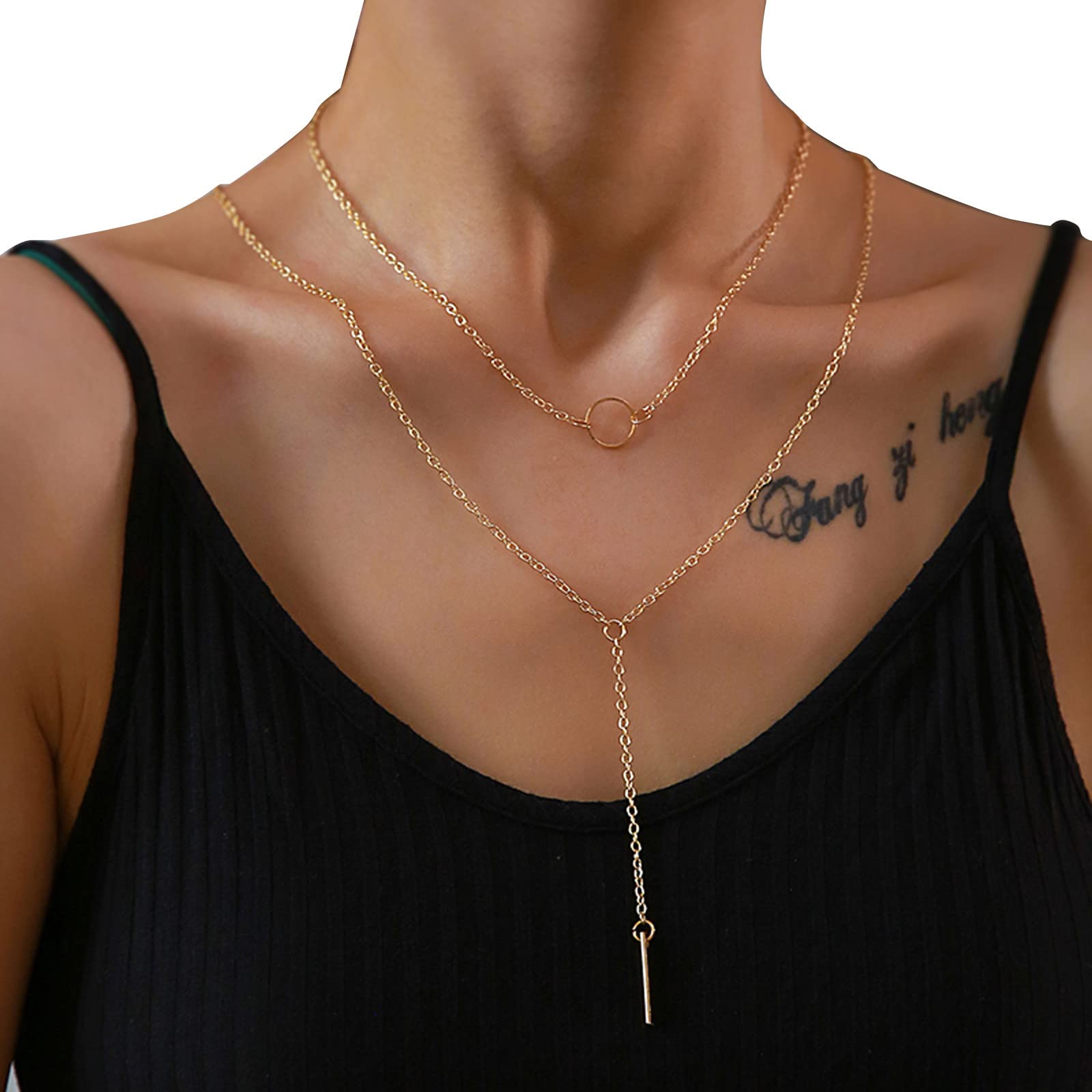 Bohemian Gold Three-Layer Elephant Pendant Necklace Set for Women - Elegant Layered Choker & Multilayer Chain Jewelry - Perfect for Festivals, Parties and Boho Fashion