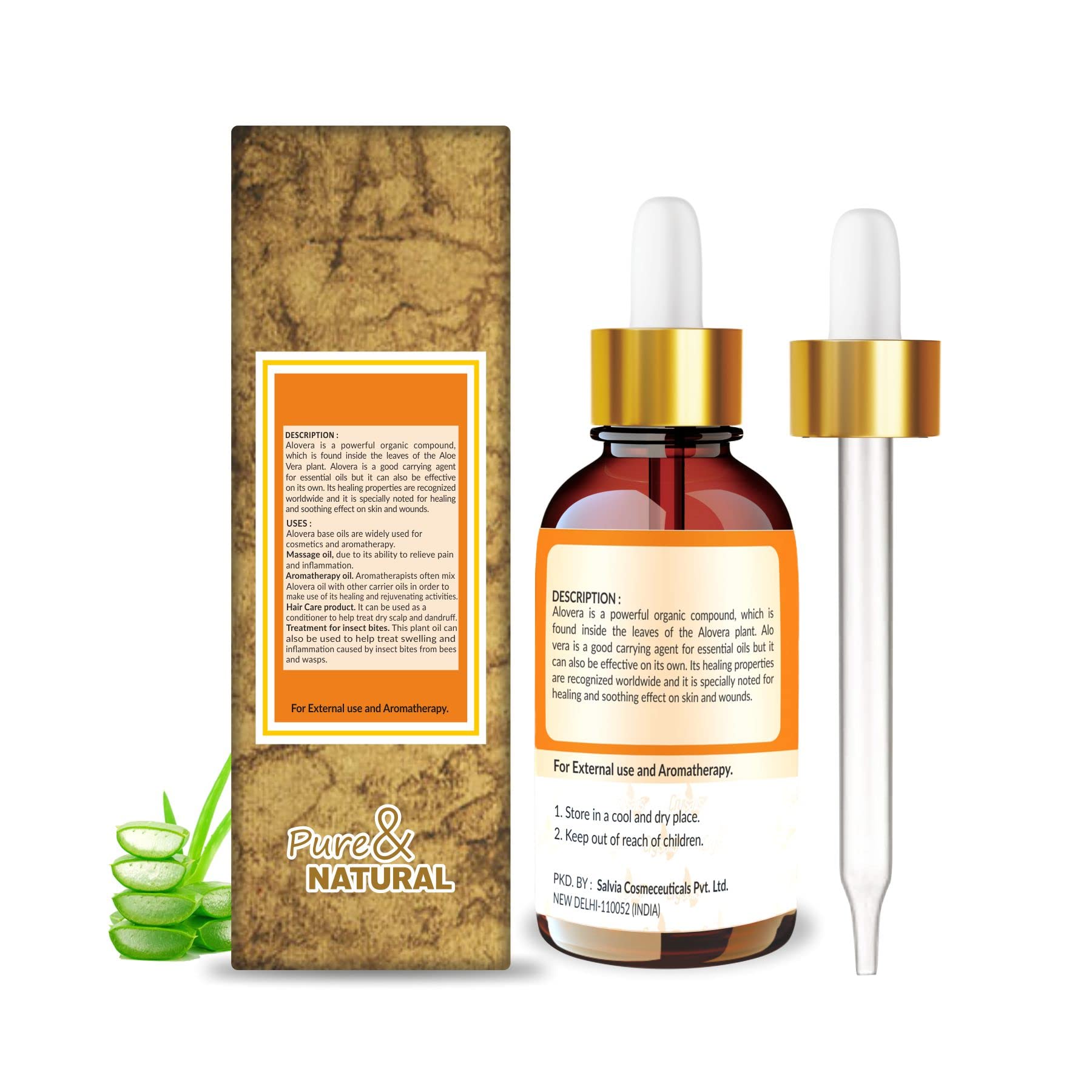 **Organic Aloe Vera (Aloe Barbadensis Miller) Essential Oil - 100% Pure, Undiluted, Natural for Skin & Hair Care | Moisturizes & Protects | 50ml with Dropper | Perfect for DIY Beauty, Massage & Aromatherapy**