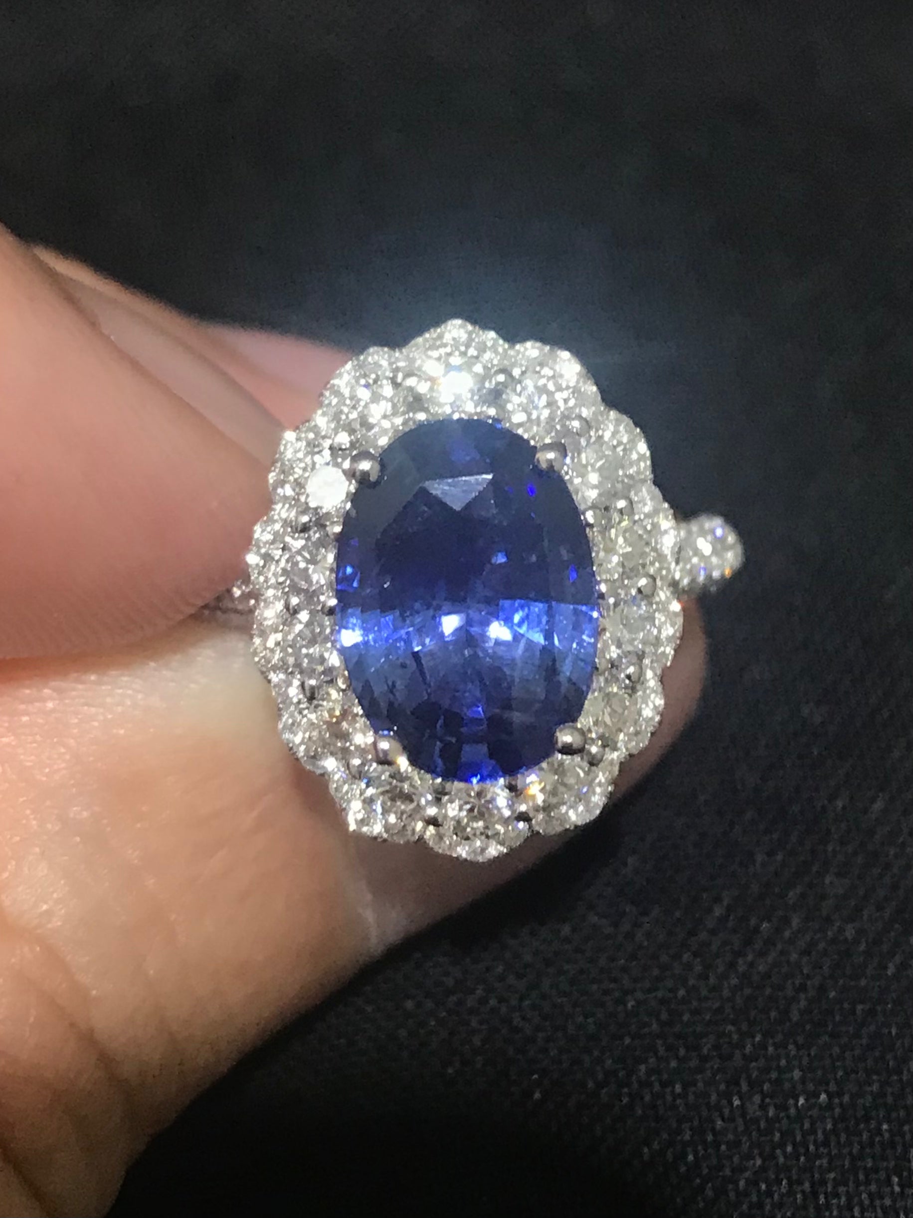 Natural Blue Sapphire Ring 3.53 Carat - Genuine Gemstone Jewelry for Women, Elegant Engagement & Wedding Gift, Perfect for Anniversary, Proposal or Special Occasion