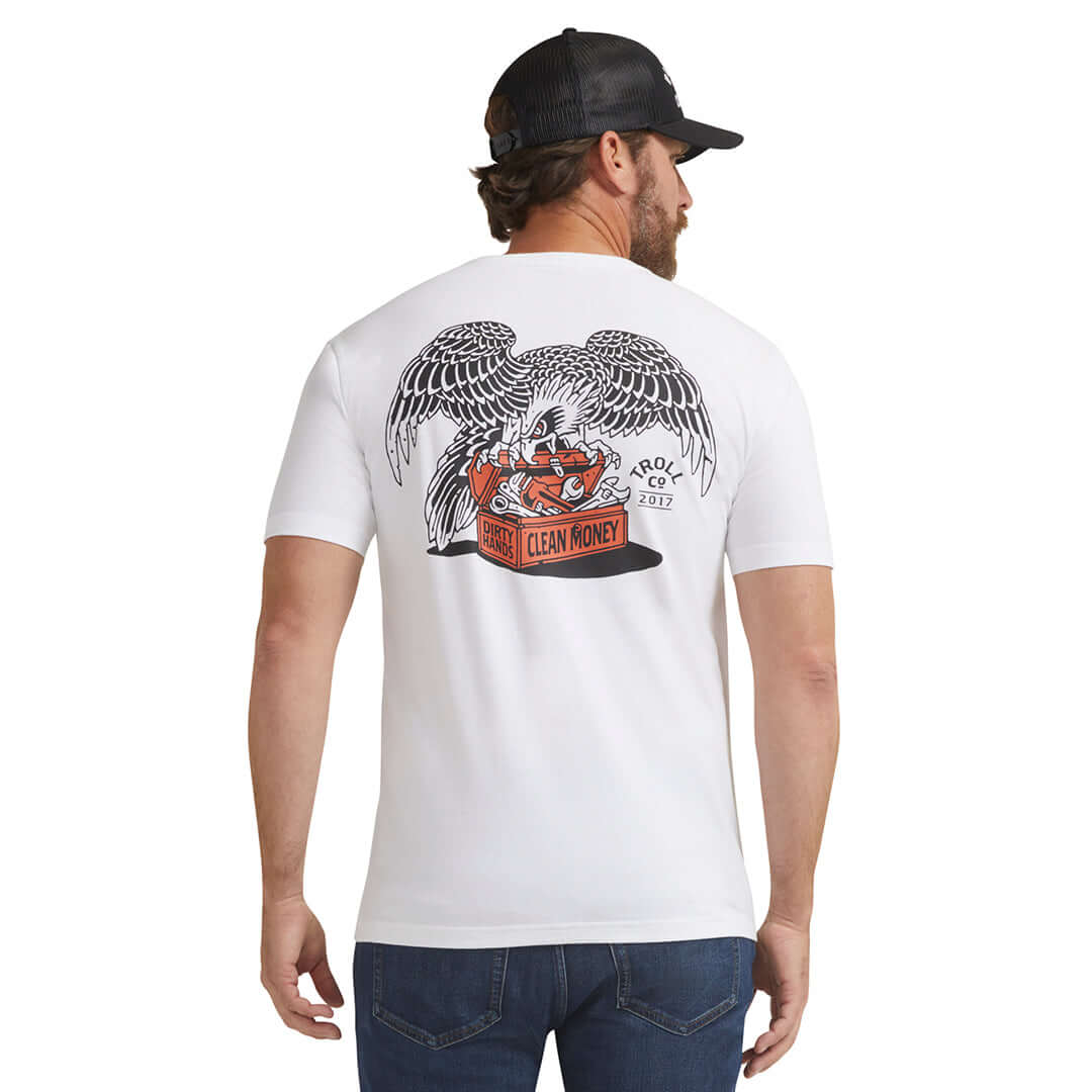 DHCM Eagle Eye Graphic T-Shirt for Men - White Cotton Tee - Casual Streetwear for Everyday Wear & Urban Fashion