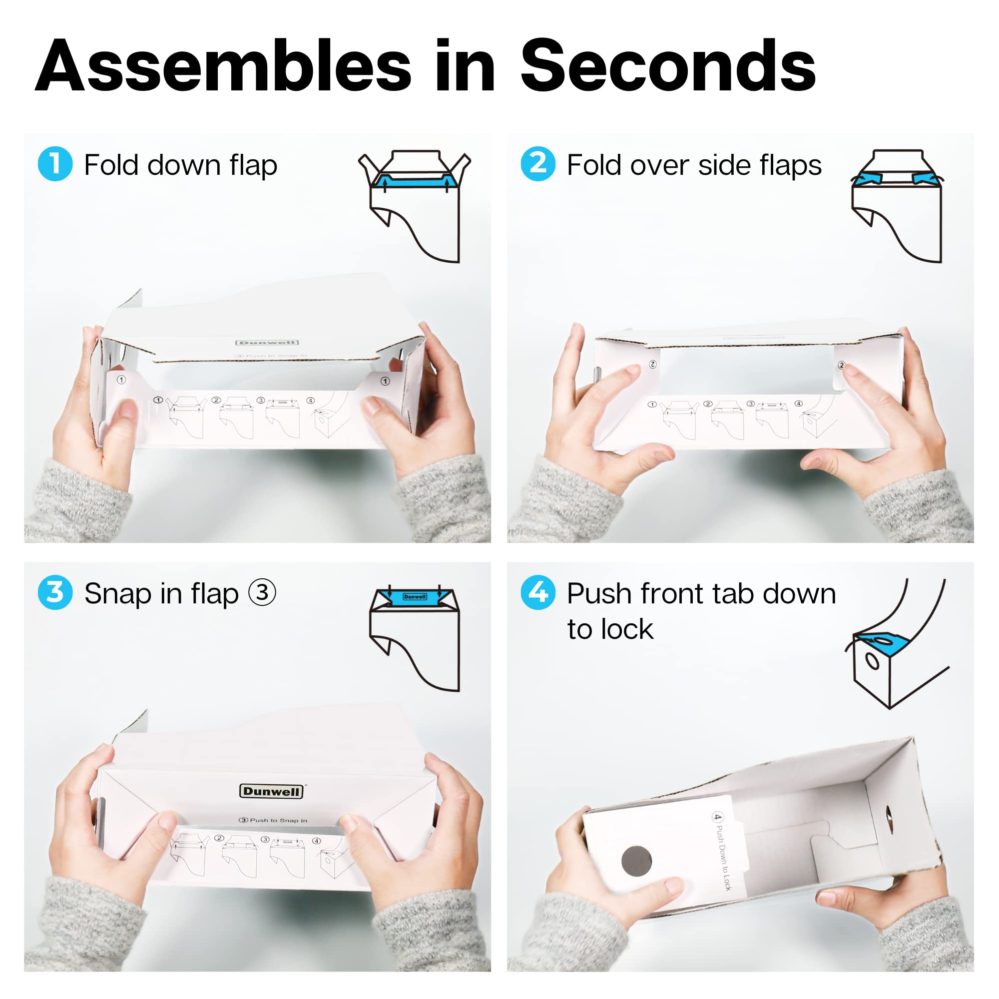 Dunwell White Magazine File Holder (6 Pack) - Sturdy Cardboard Magazine Organizer, Vertical File Folder Holder for Office, Desk or Classroom - Perfect for Books, Documents, Office Supplies & School Materials Storage