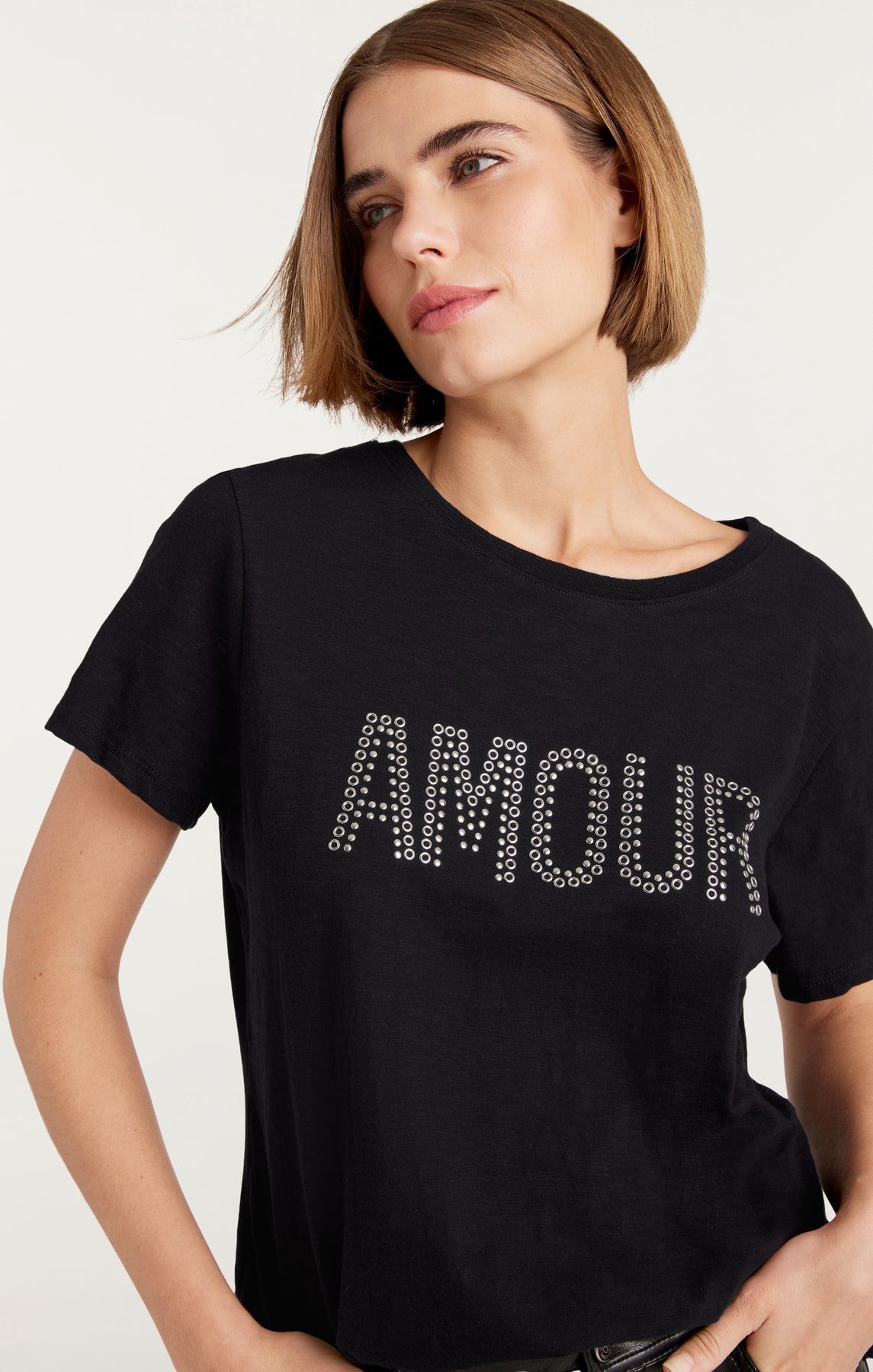 Cinq A Sept Grommet Amour Tee - Stylish Women's T-Shirt with Eyelet Detail | Perfect for Casual Outfits, Date Nights & Layering