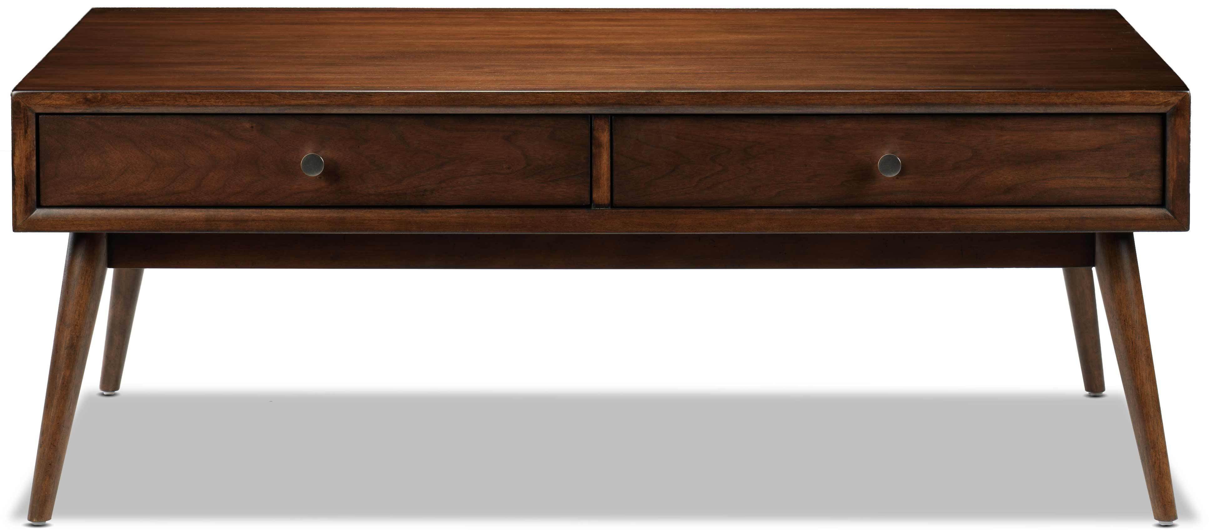 Boyton 48 Inch Solid Walnut Coffee Table - Modern Living Room Center Table for Home Decor, Sofa Table with Storage Shelf - Perfect for Family Gatherings & Entertainment Areas