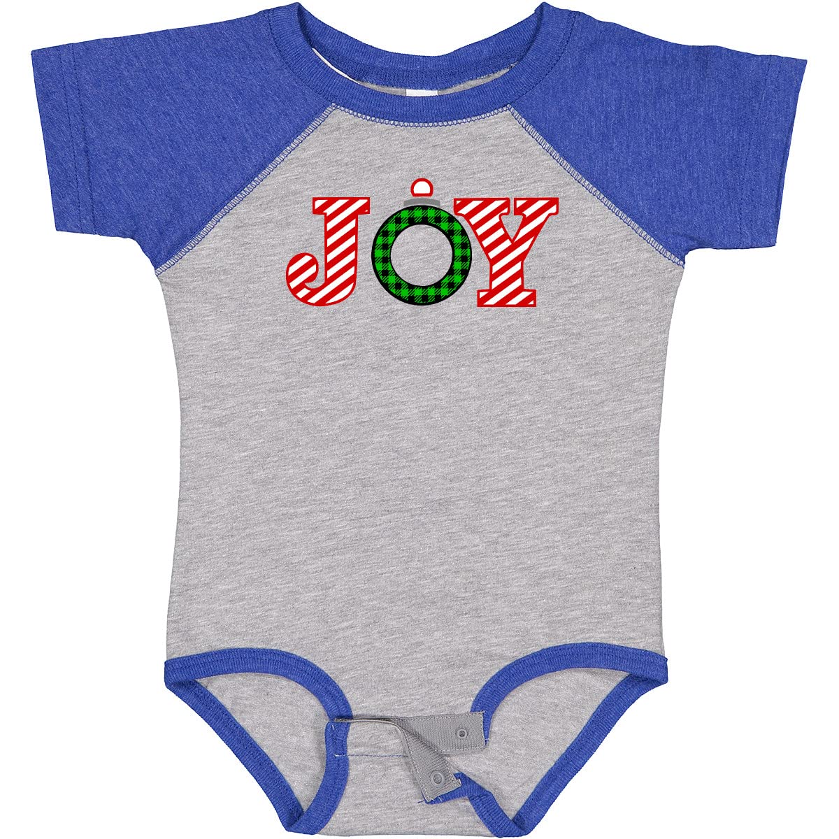 Inktastic Joy Christmas Ornament Baby Bodysuit with Candy Cane Stripes - Perfect Holiday Gift for Infants & Festive Family Photo Outfits