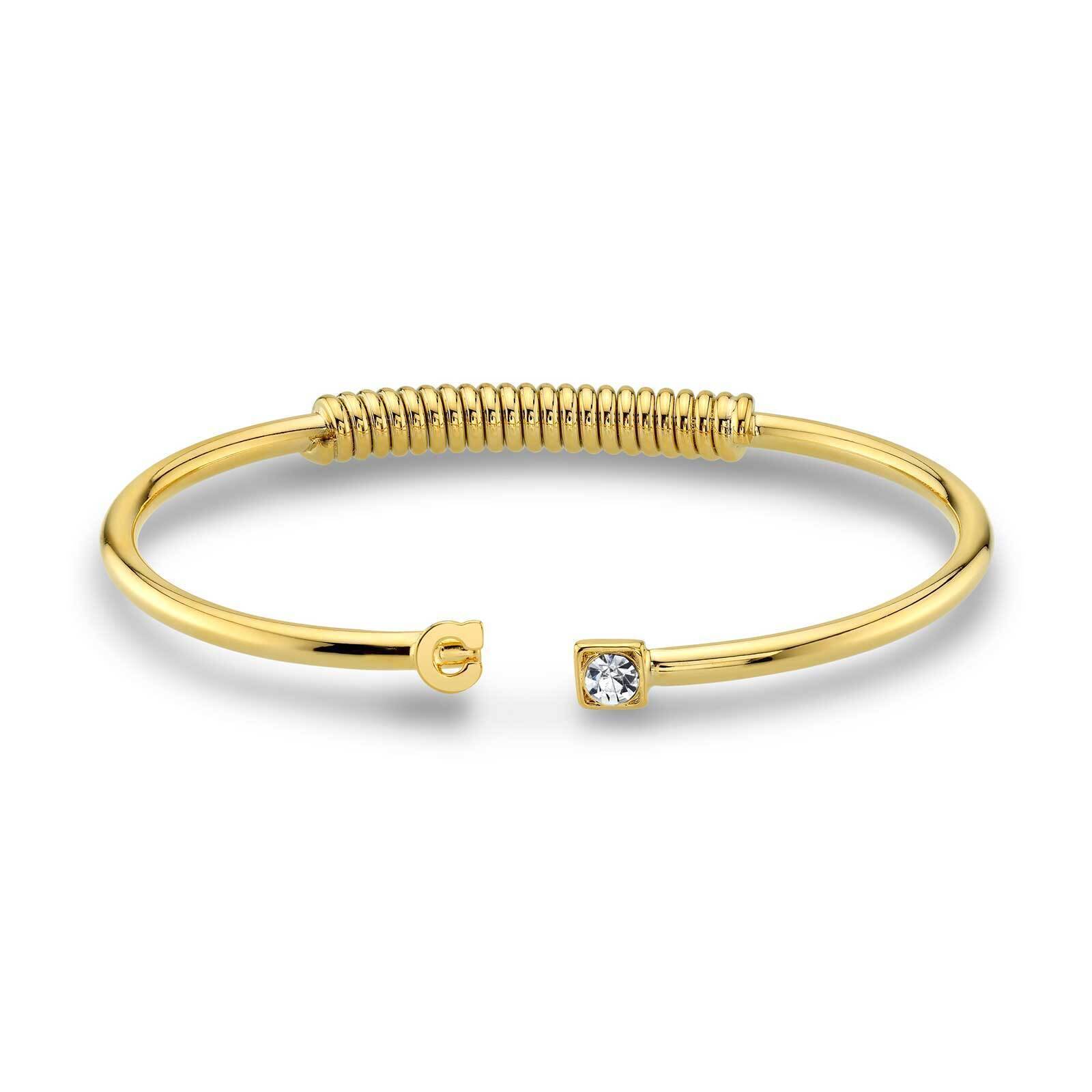 1928 Initial Cuff Bracelet with Crystal Accent - Personalized Letter Jewelry for Women, Perfect for Gifts, Parties, and Special Occasions