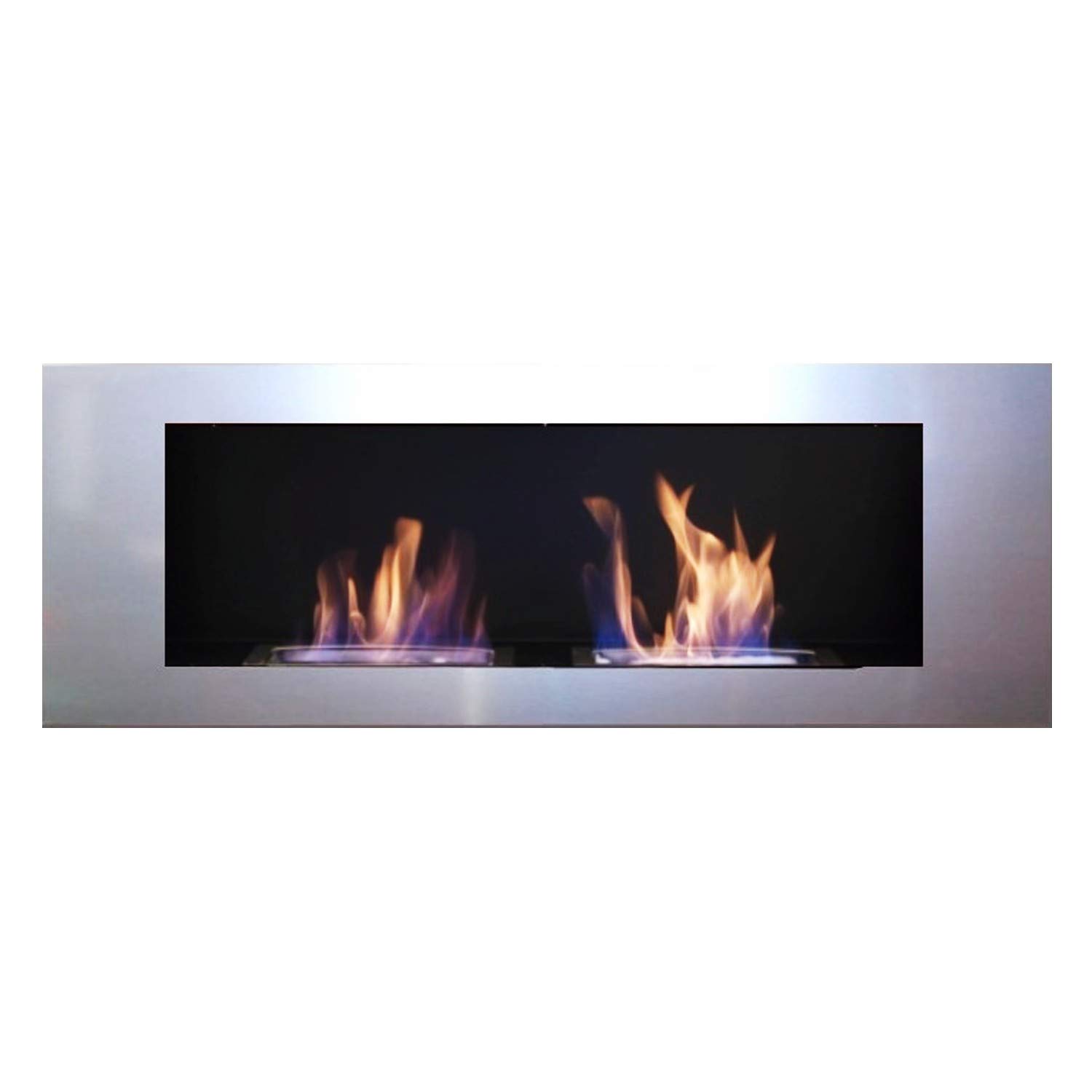 Premium Bio-Ethanol & Gel Fireplace - Celin Deluxe Silver Indoor/Outdoor Ventless Fire Pit for Patio, Living Room & Bedroom Decoration
