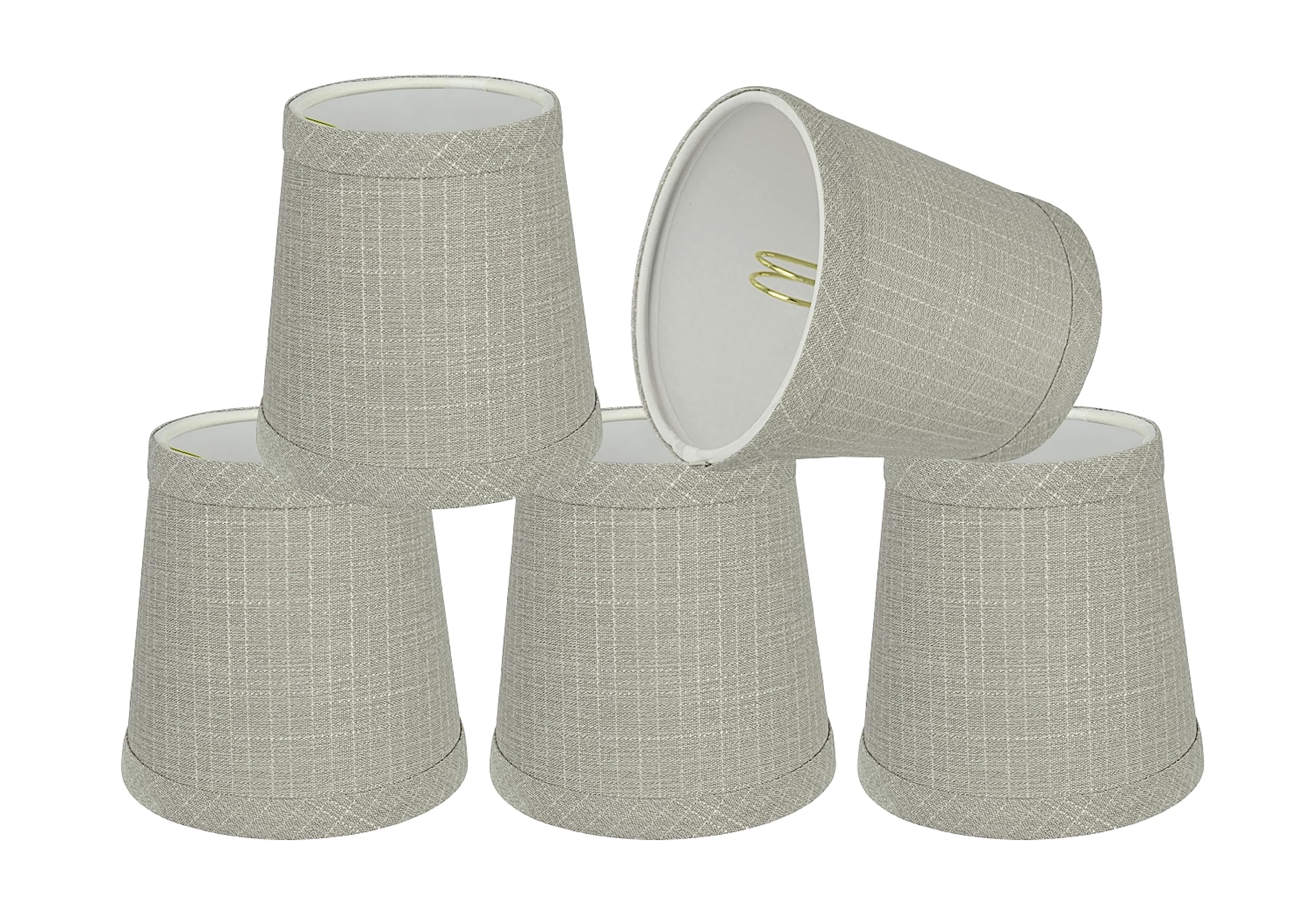 Aspen Creative 5-Pack Small Hardback Empire Chandelier Clip-On Lamp Shades - Transitional Grey Design (4