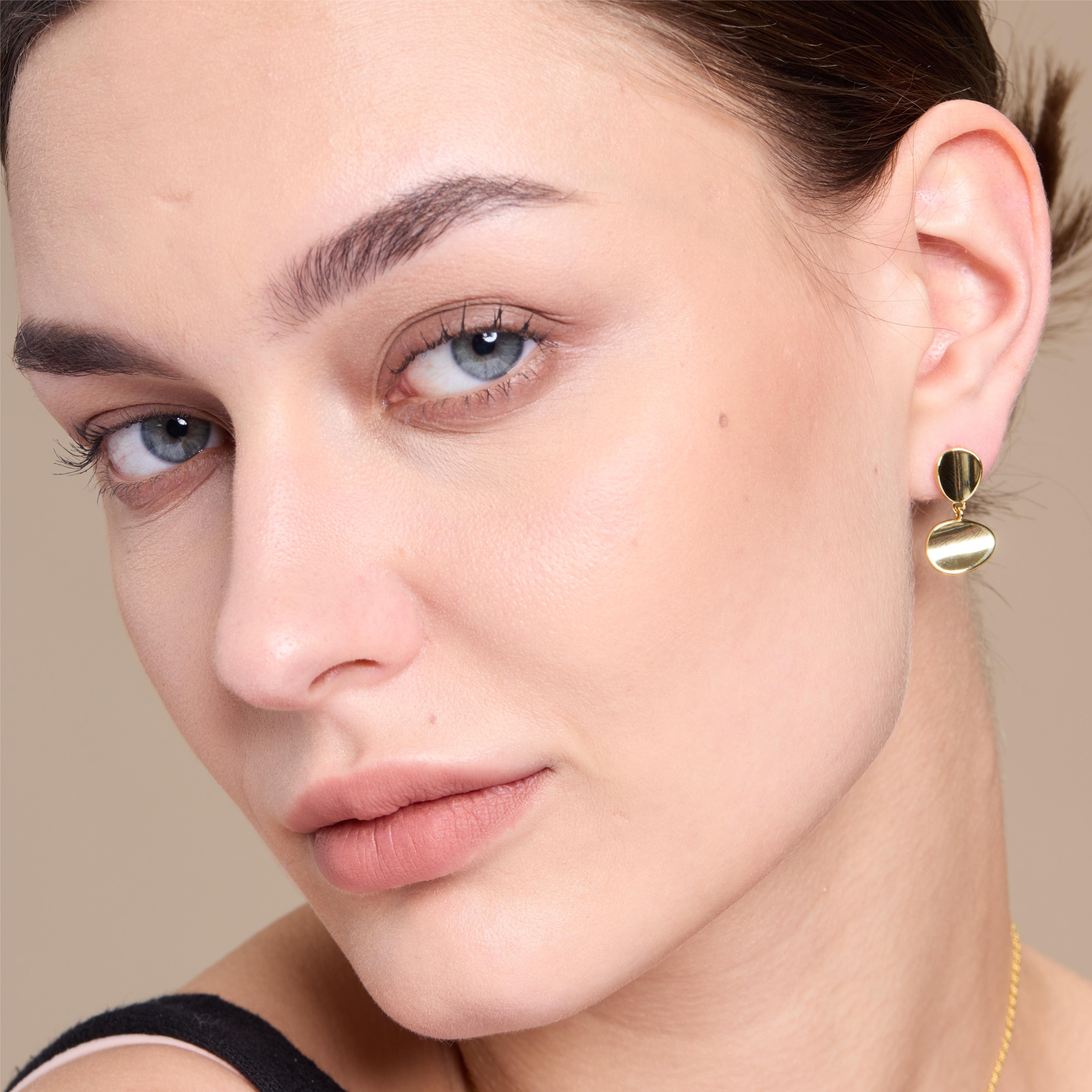 Golden Bean Drop Earrings for Women - Elegant Dangle Earrings for Party, Wedding & Everyday Wear